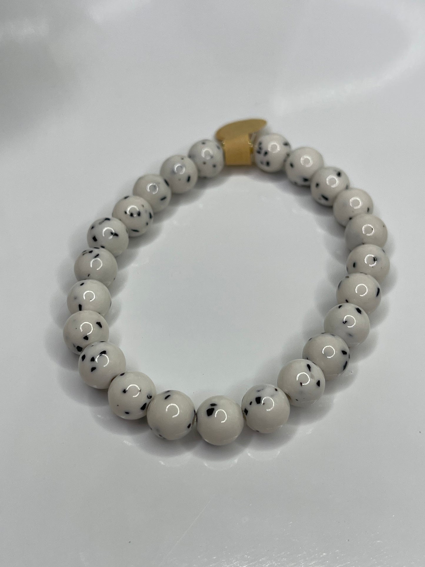 Dalmatian Polka Dot Beaded Bracelet