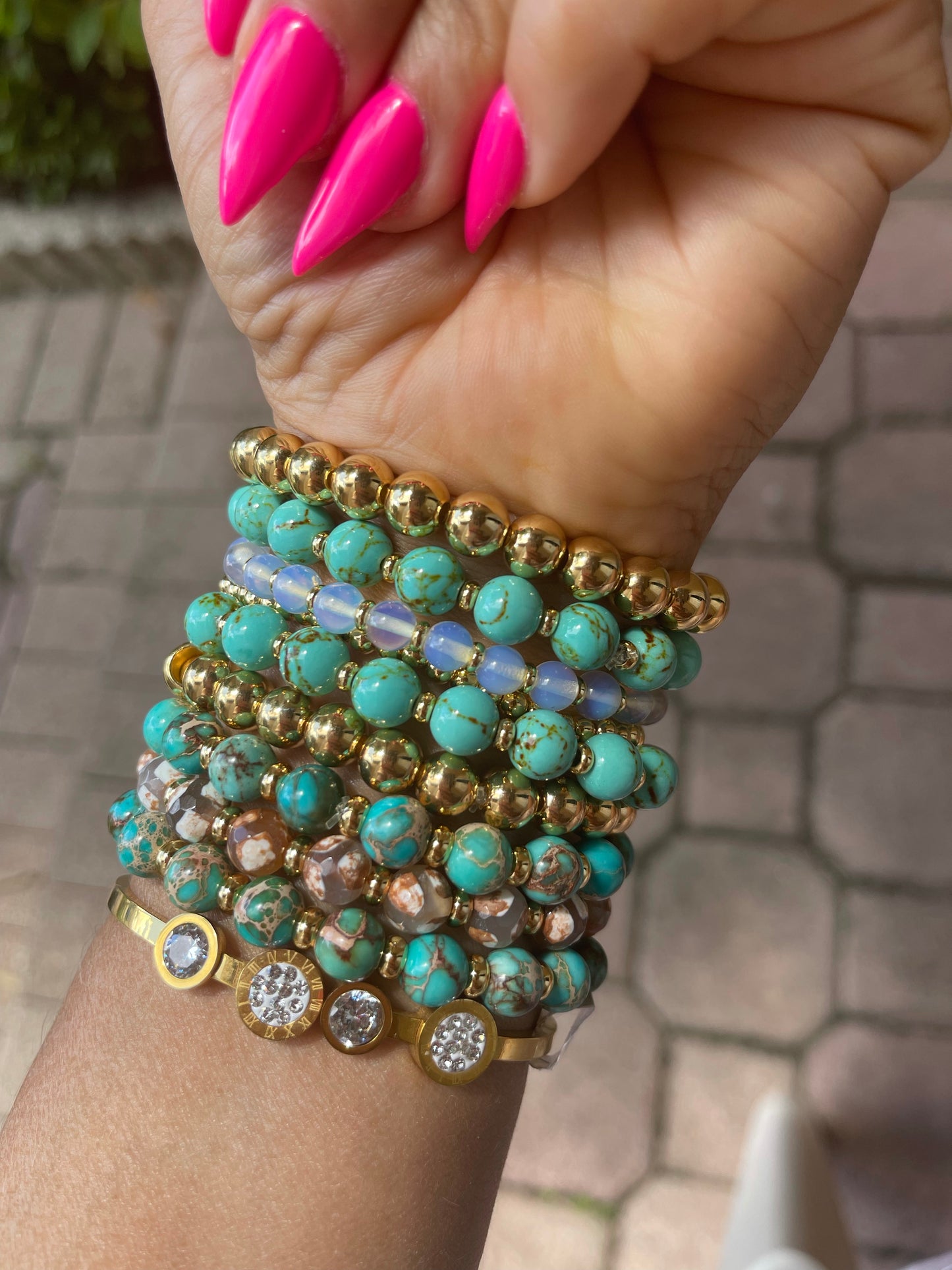 Sea Green Beaded Bracelets