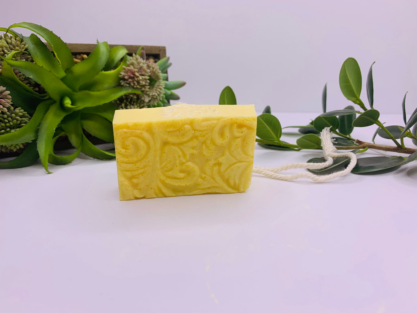Pineapple scented Soap Shea Butter soap on rope, loofah