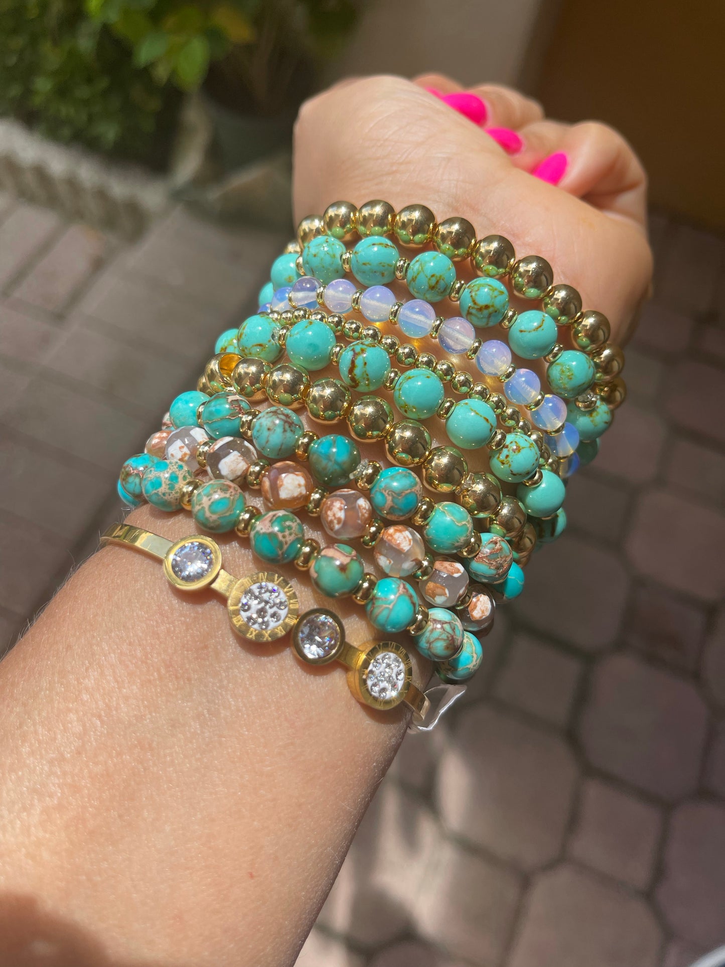 Sea Green Beaded Bracelets