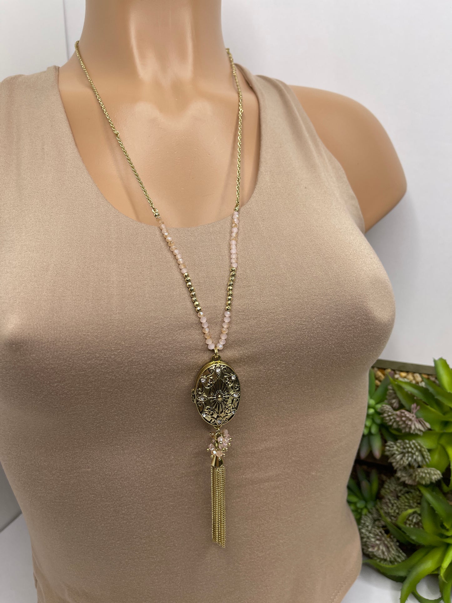 Locket Beaded Necklace