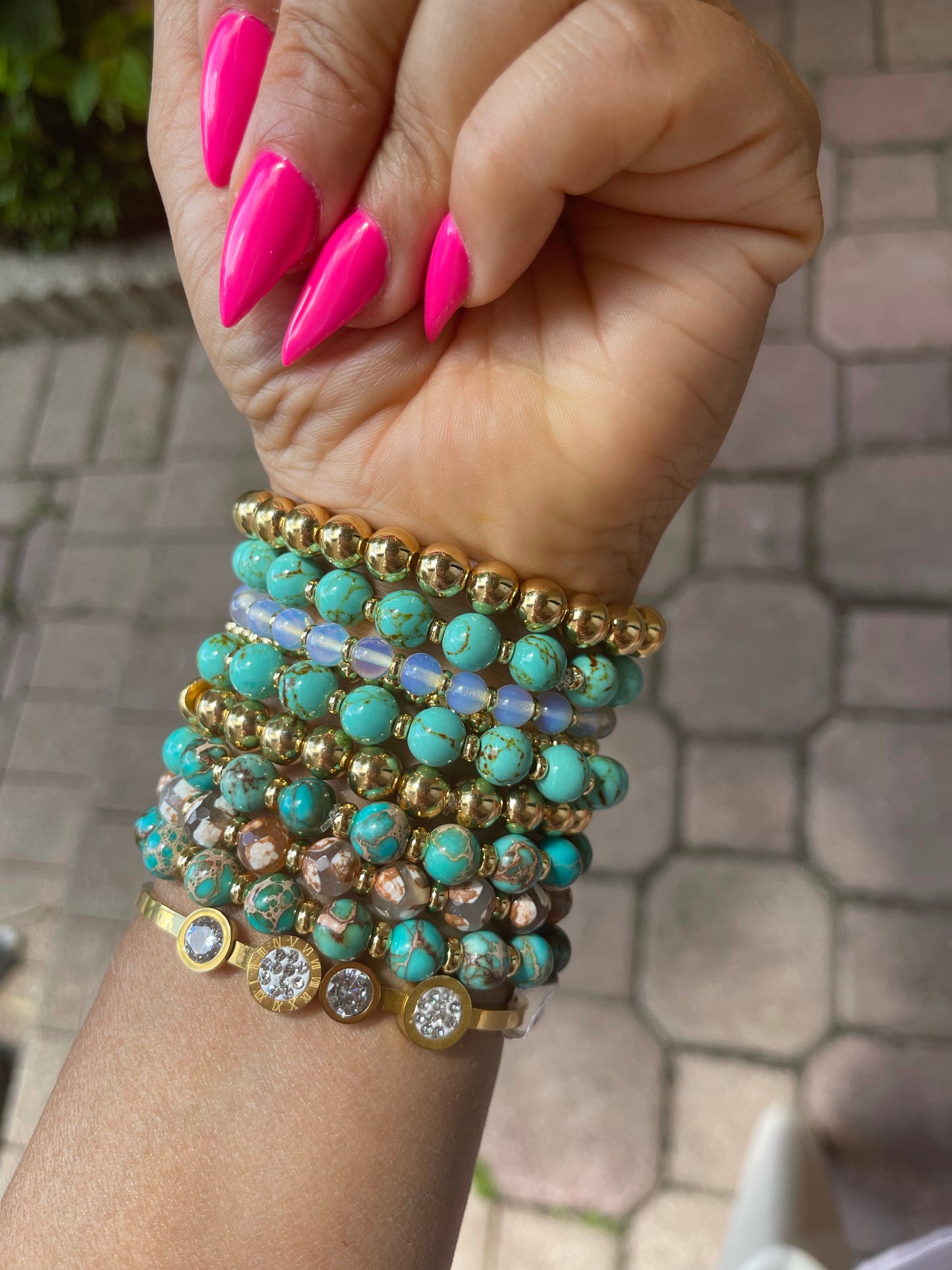 Sea Green Beaded Bracelets