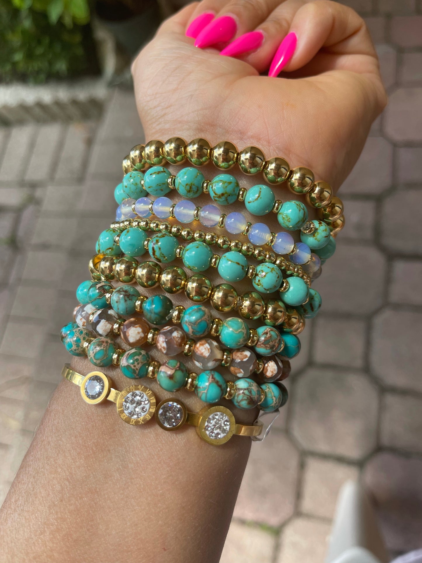 Sea Green Beaded Bracelets