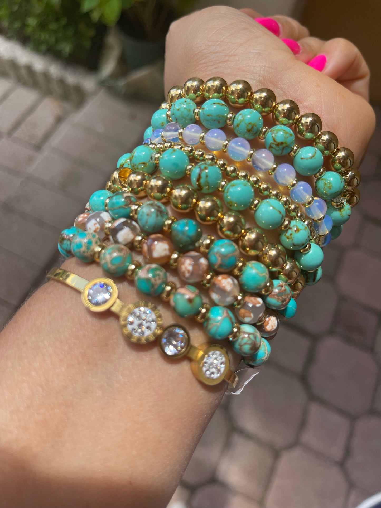 Sea Green Beaded Bracelets