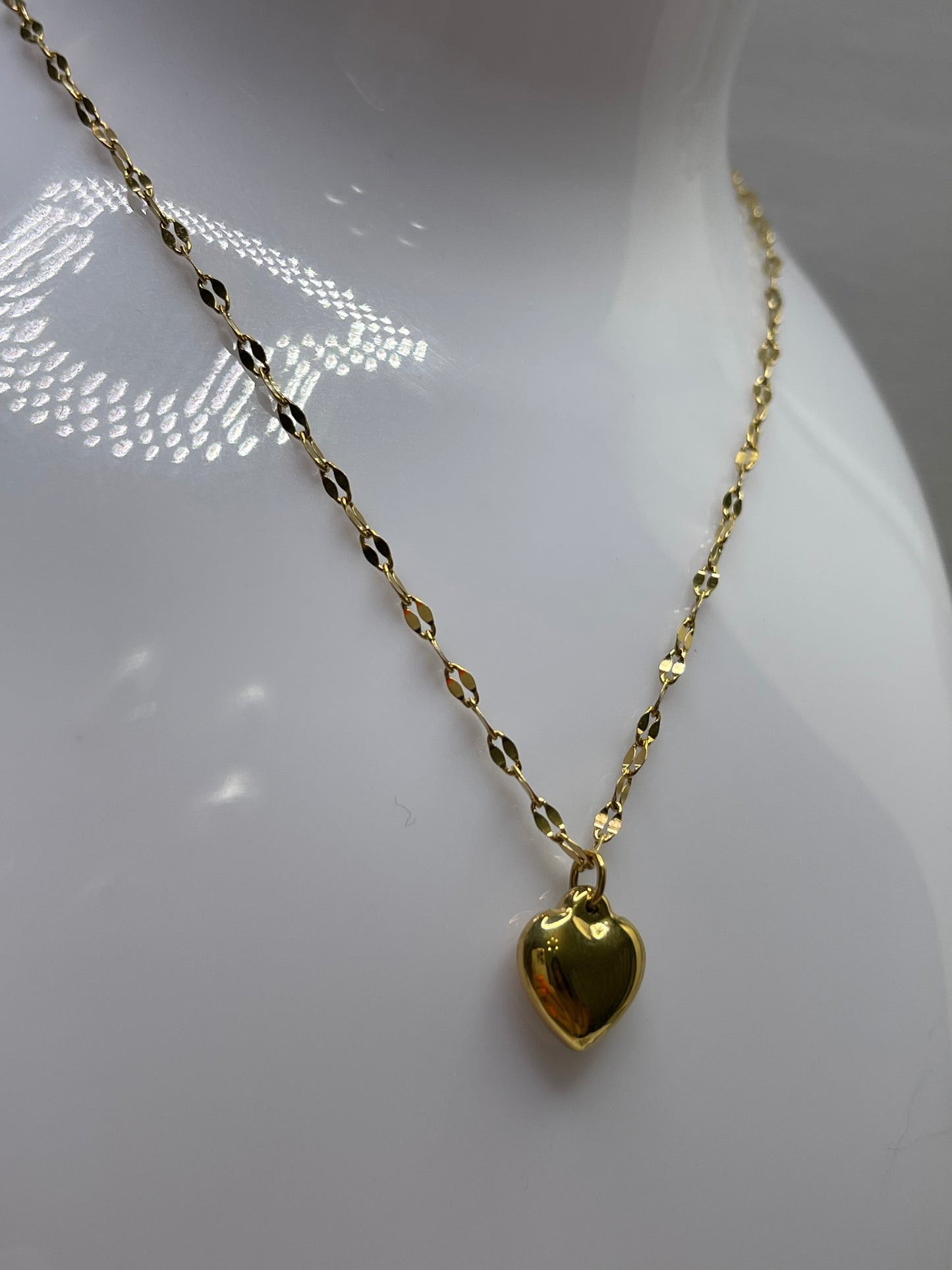 Gold Heart Necklace stainless steel tarnish free