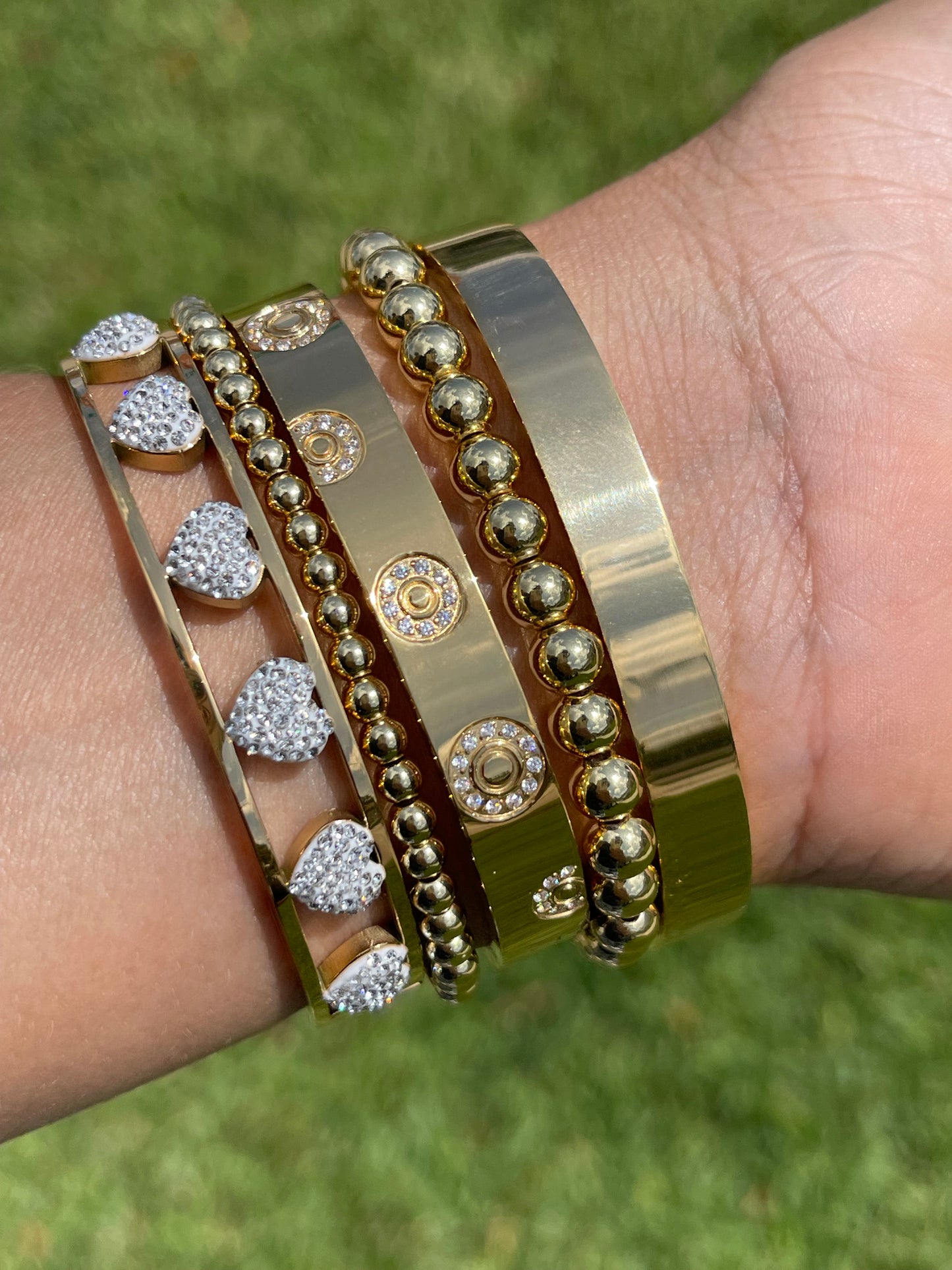 Gold Bangle Bracelet/ Stackable Bangles Arm Candy (5)