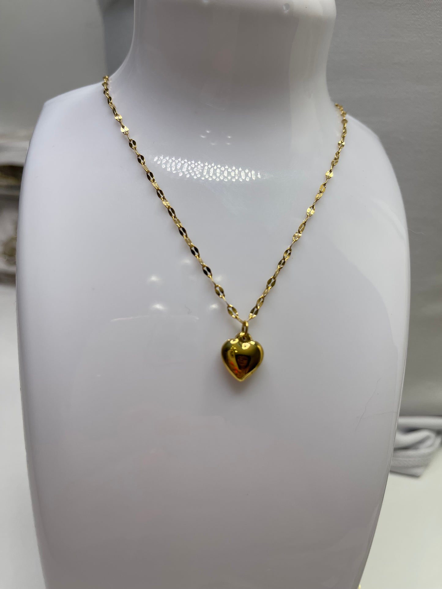 Gold Heart Necklace stainless steel tarnish free