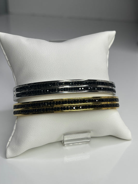 Classy Silver/Gold Bangle Bracelet/ Stackable Bangles Arm Candy