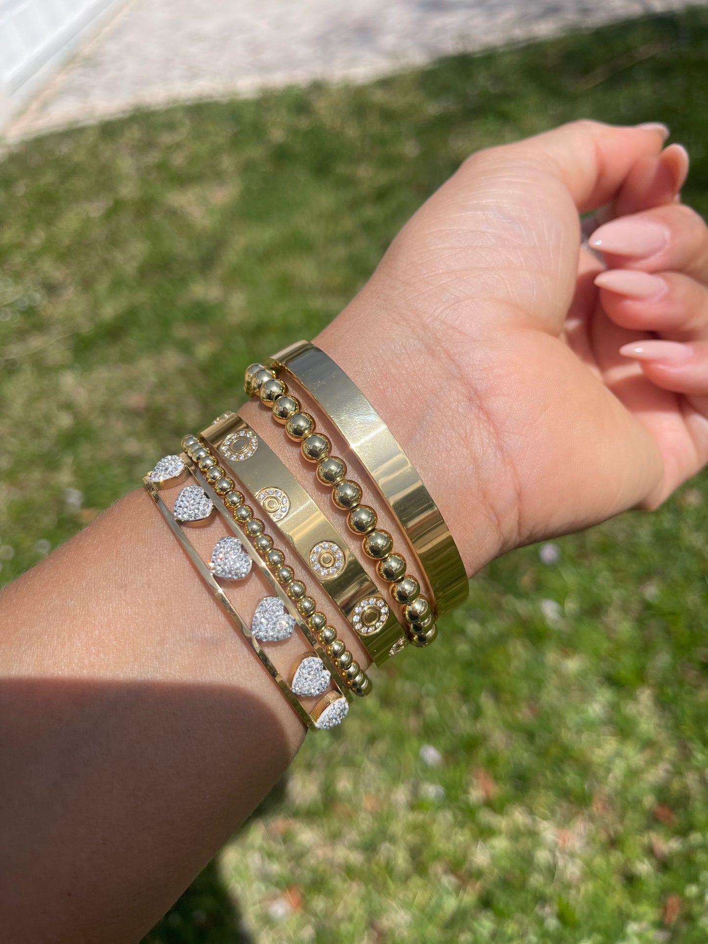 Gold Bangle Bracelet/ Stackable Bangles Arm Candy (5)