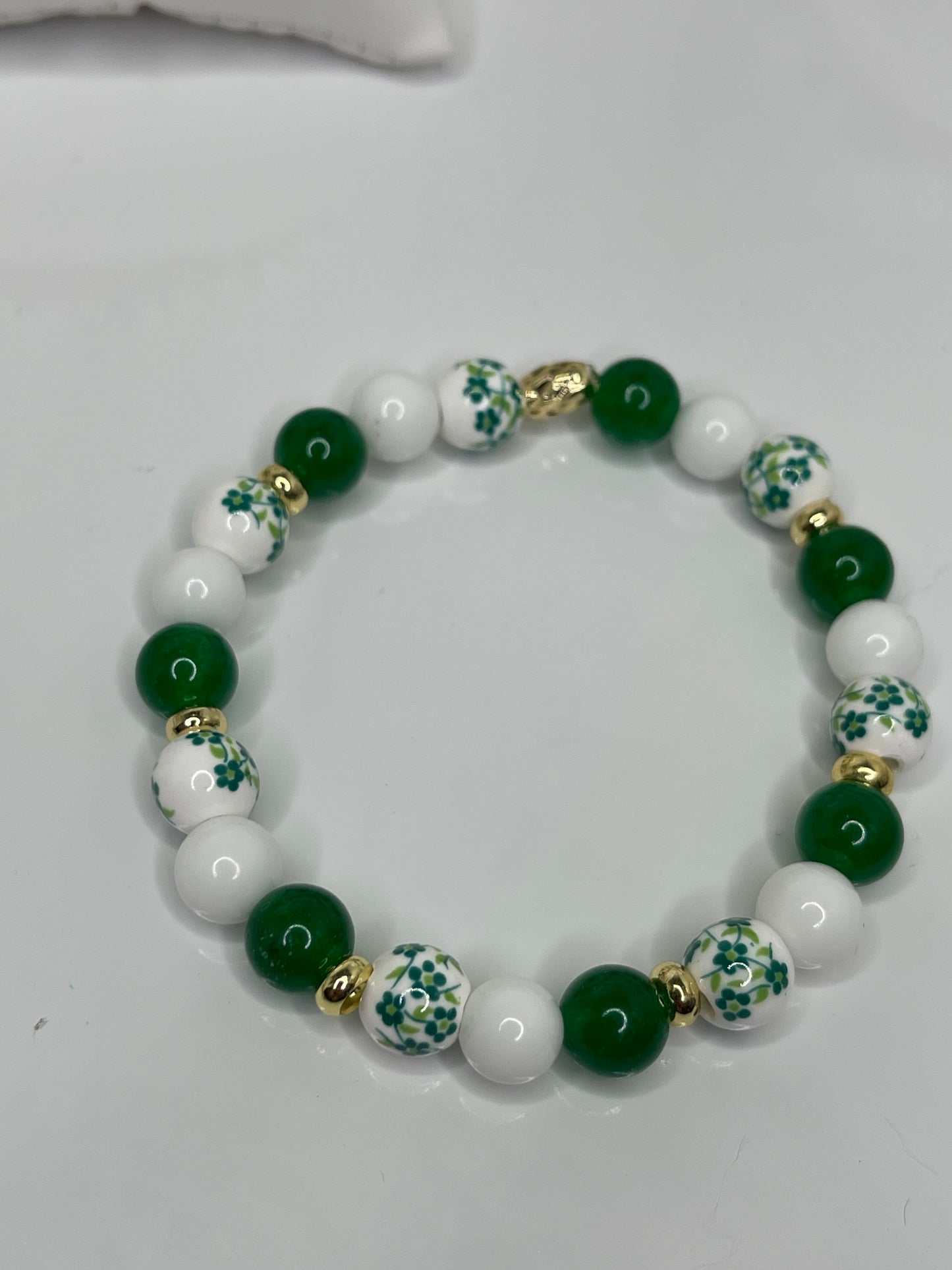 Floral Green bead bracelet