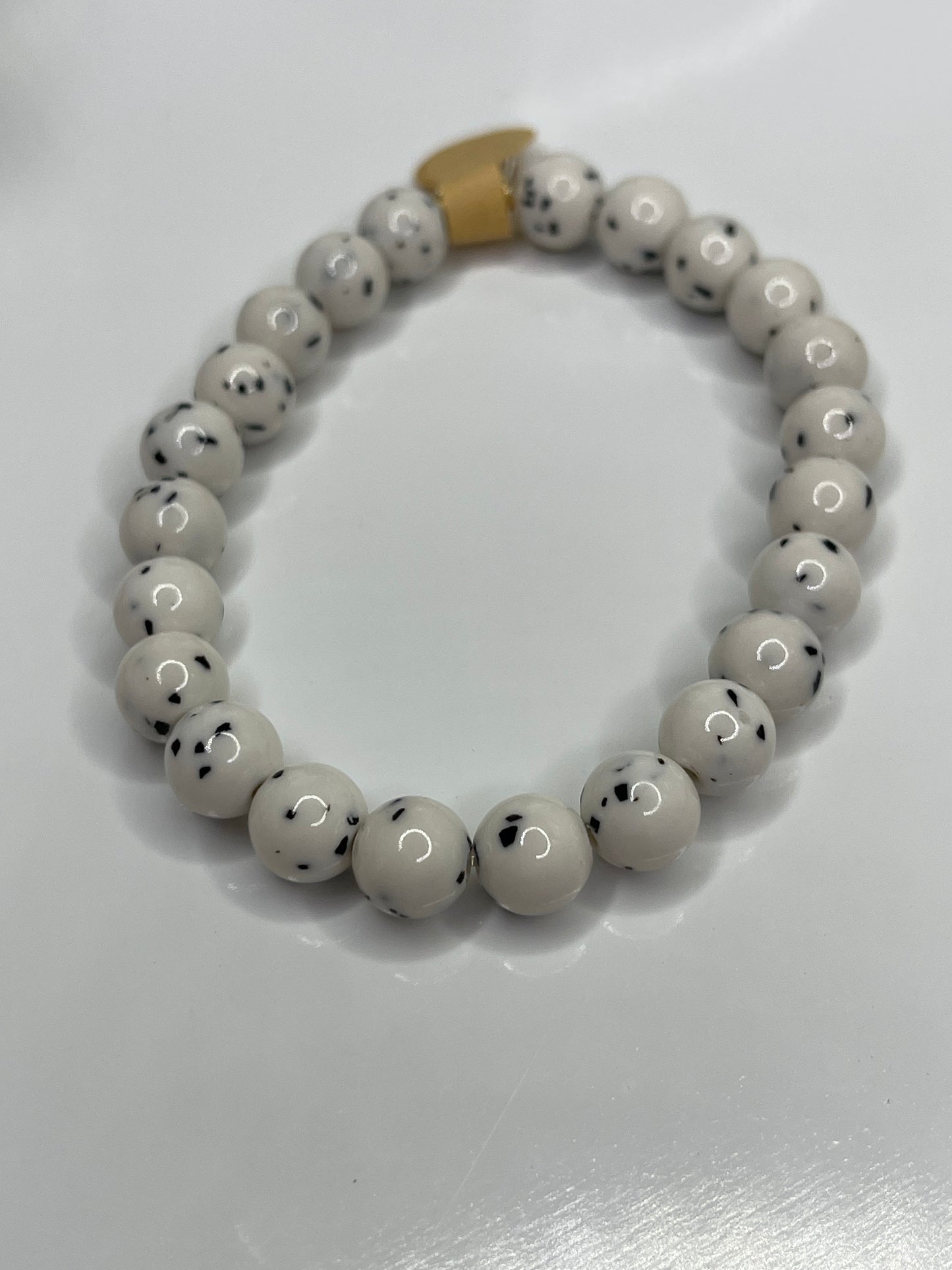 Dalmatian Polka Dot Beaded Bracelet