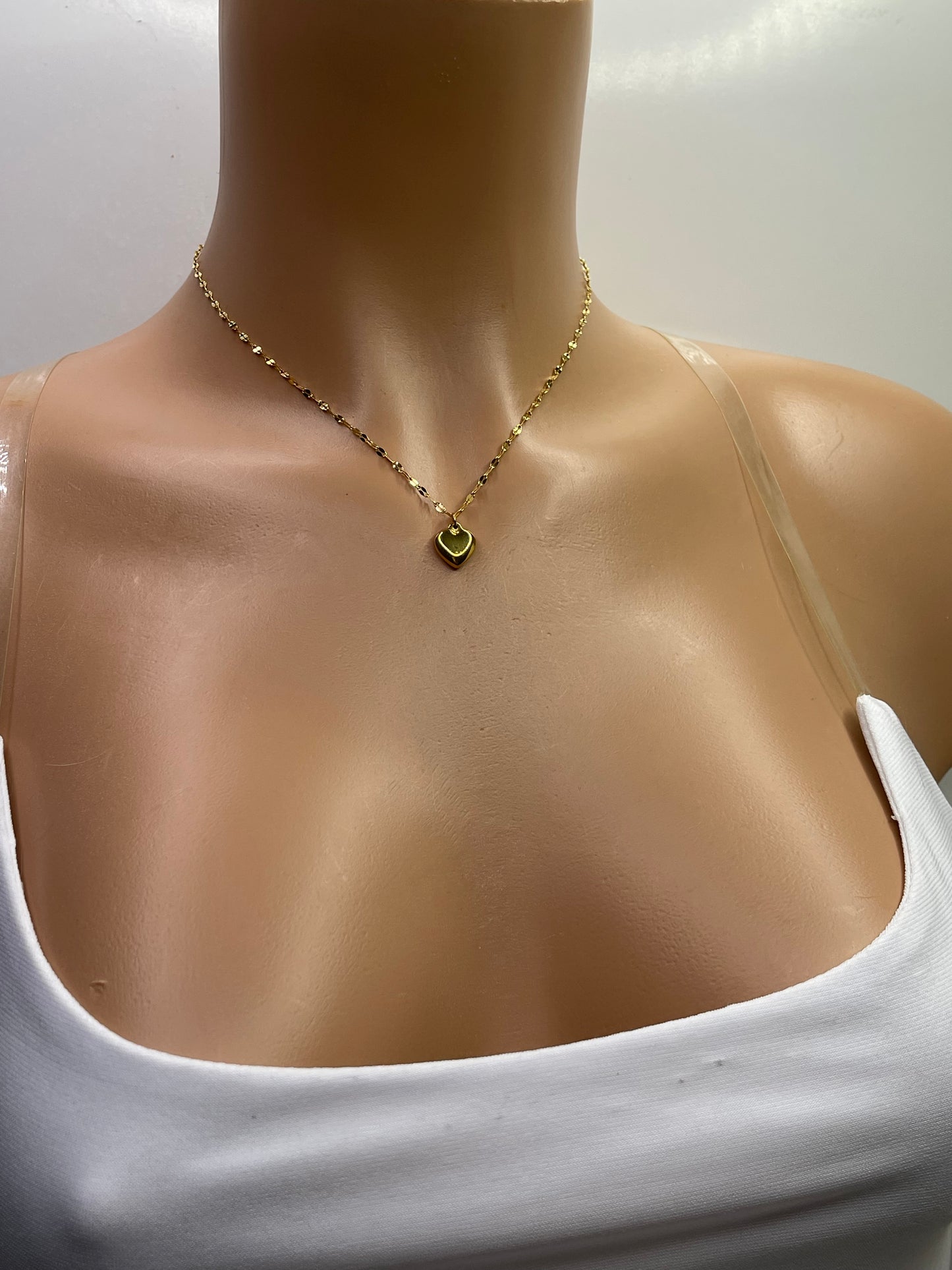 Gold Heart Necklace stainless steel tarnish free