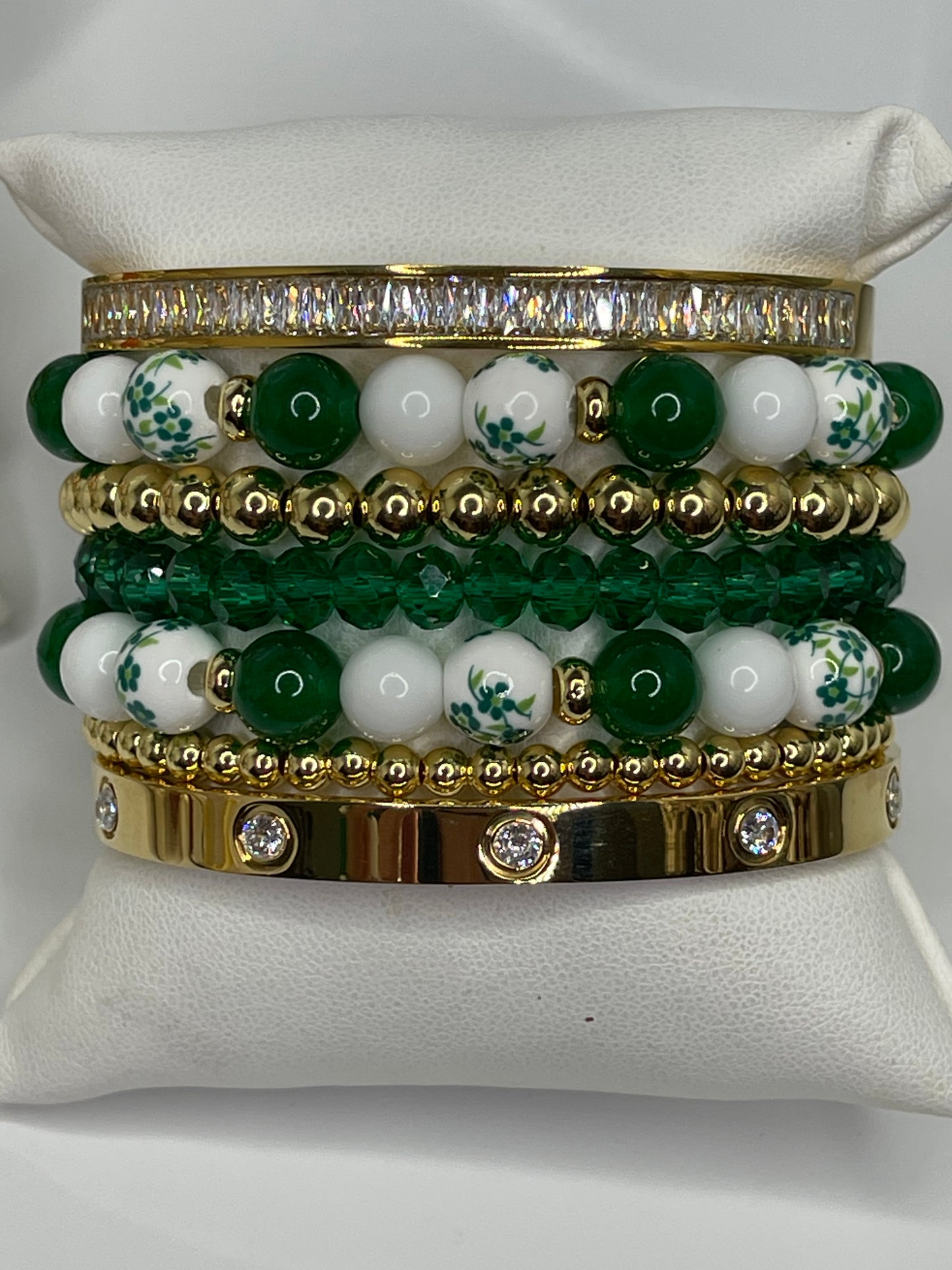 Floral Green bead bracelet