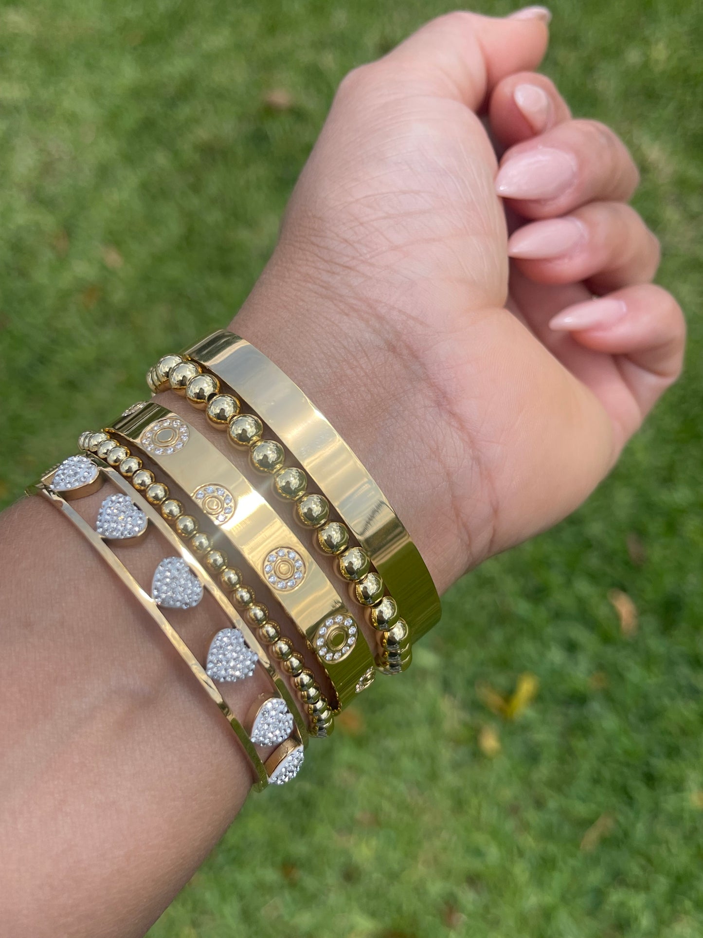 Gold Bangle Bracelet/ Stackable Bangles Arm Candy (5)