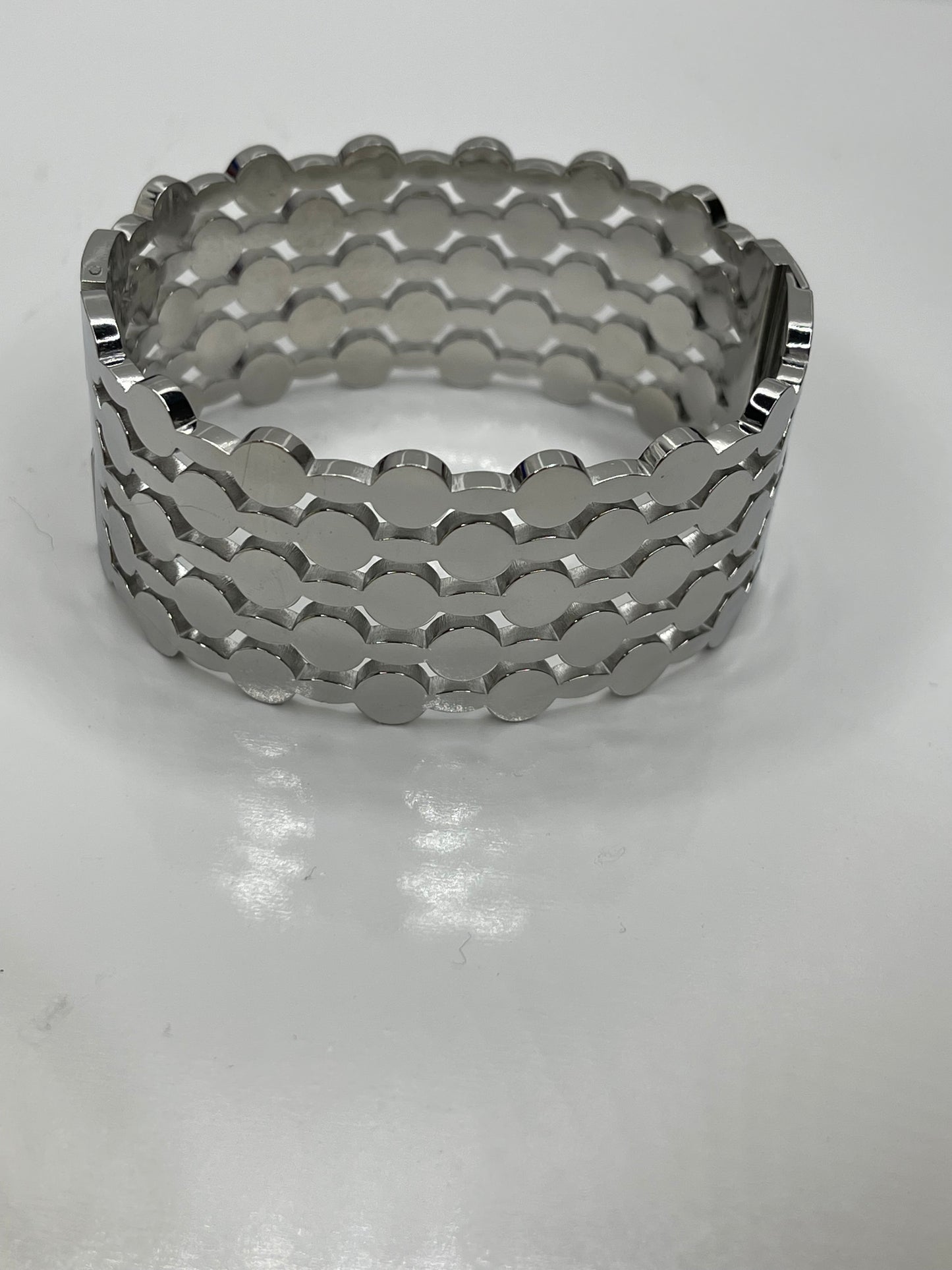 Silver Stainless Steel Cuff bangle