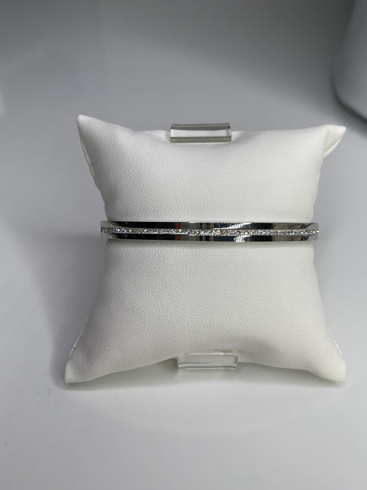 Classy Silver Bangle Bracelet/ Stackable Bangle Arm Candy