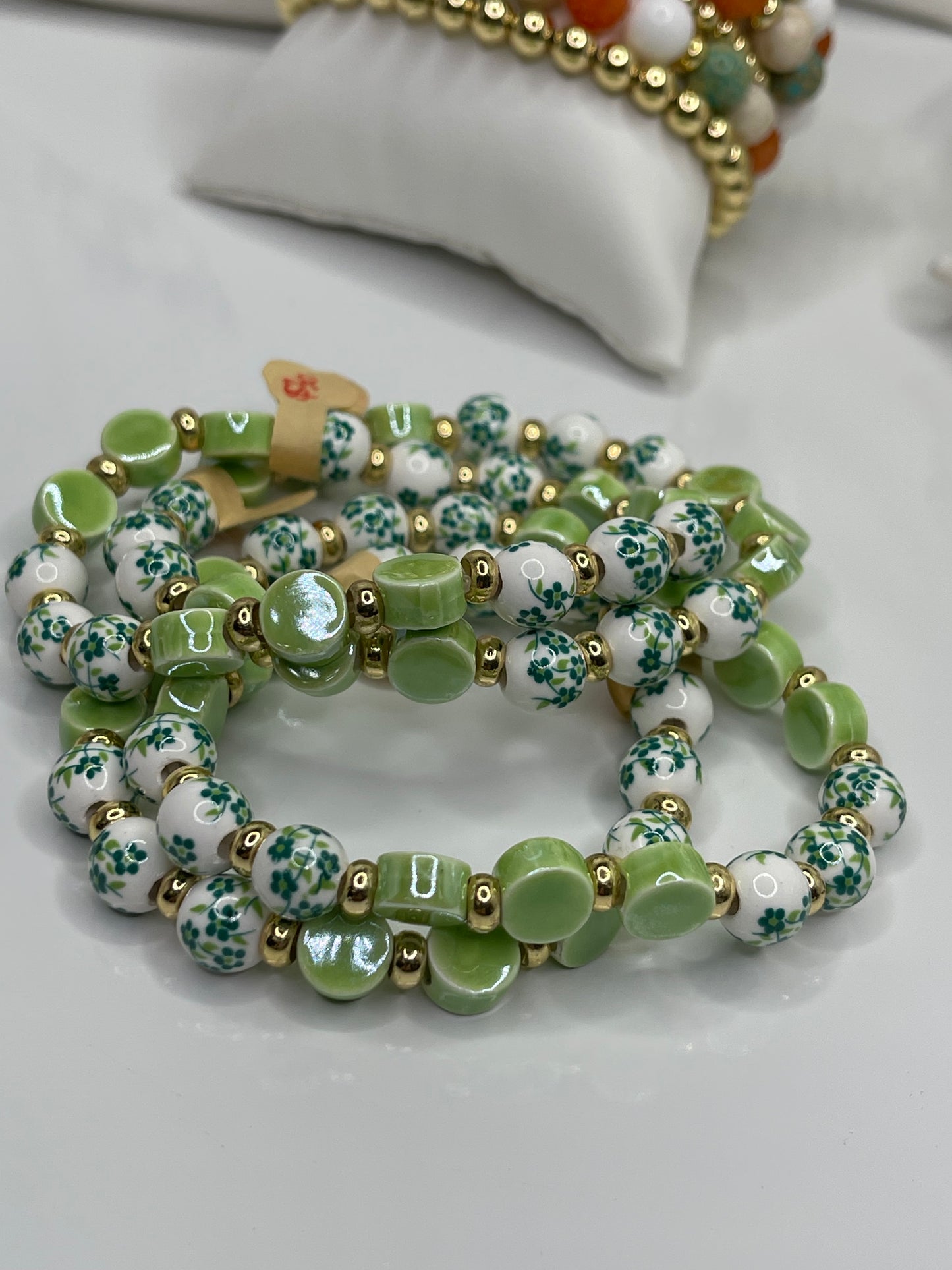 Green Beaded bracelets