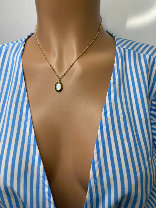 Mother Pearl Necklace stainless steel