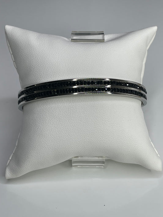 Lou Silver Bangle Bracelet/ Stackable Bangle Arm Candy