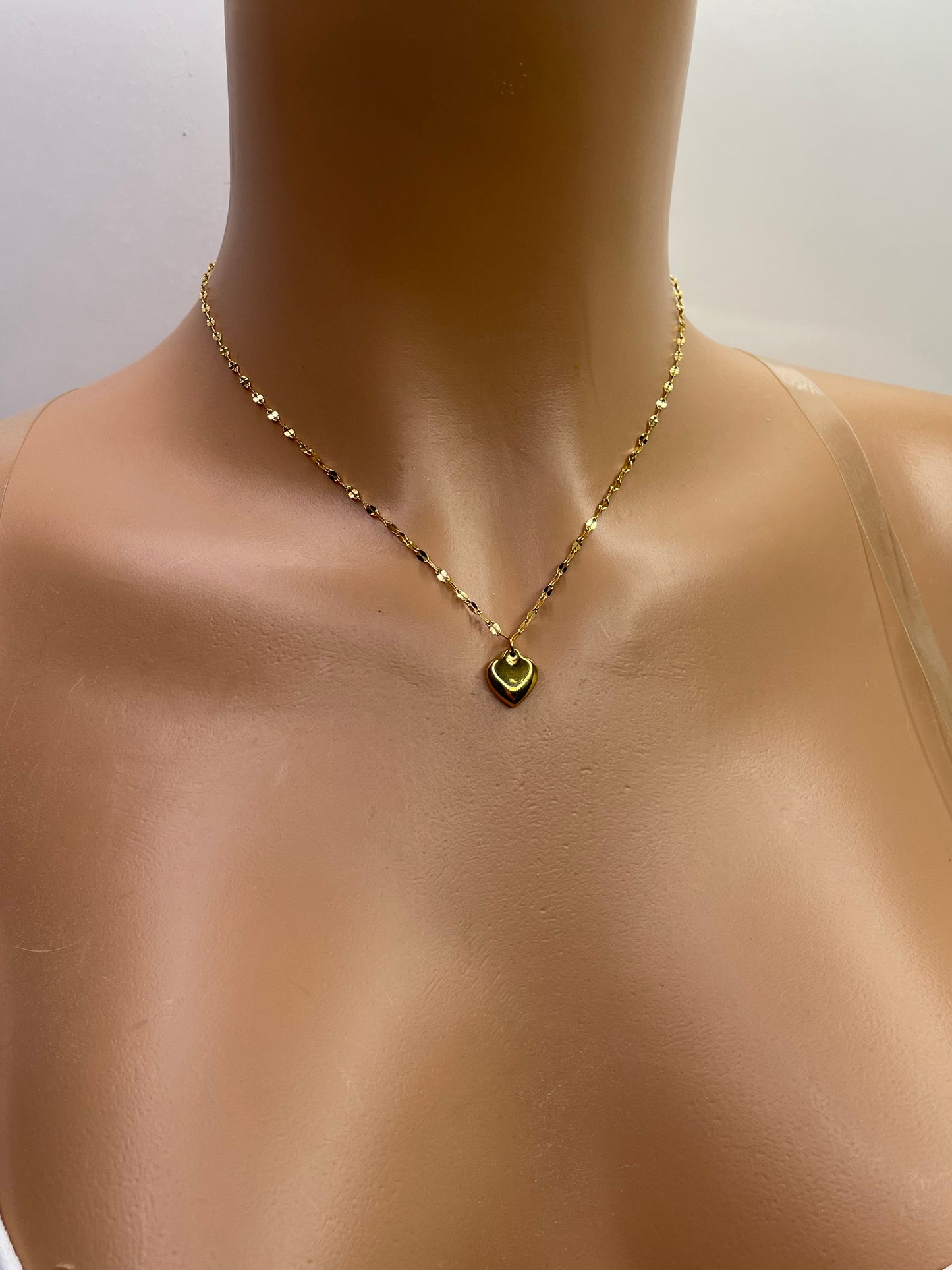 Gold Heart Necklace stainless steel tarnish free