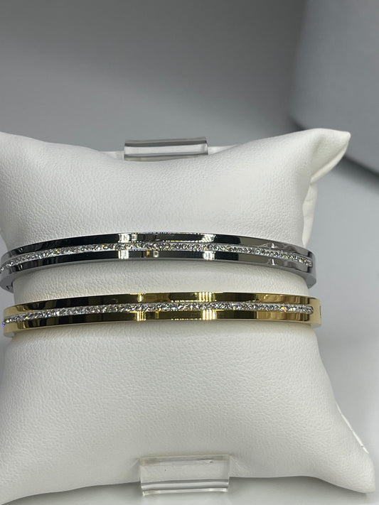 Classy Silver/Gold Bangle Bracelet/ Stackable Bangles Arm Candy