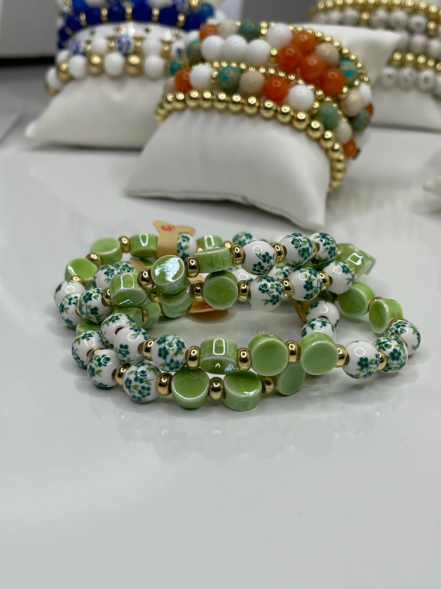 Green Beaded bracelets