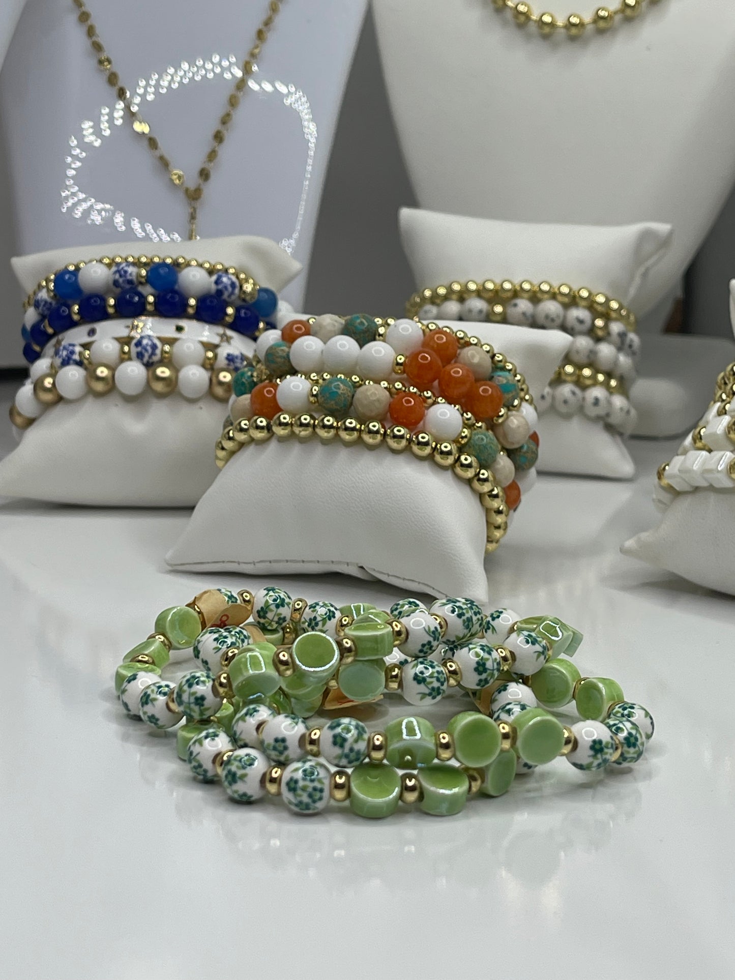 Green Beaded bracelets