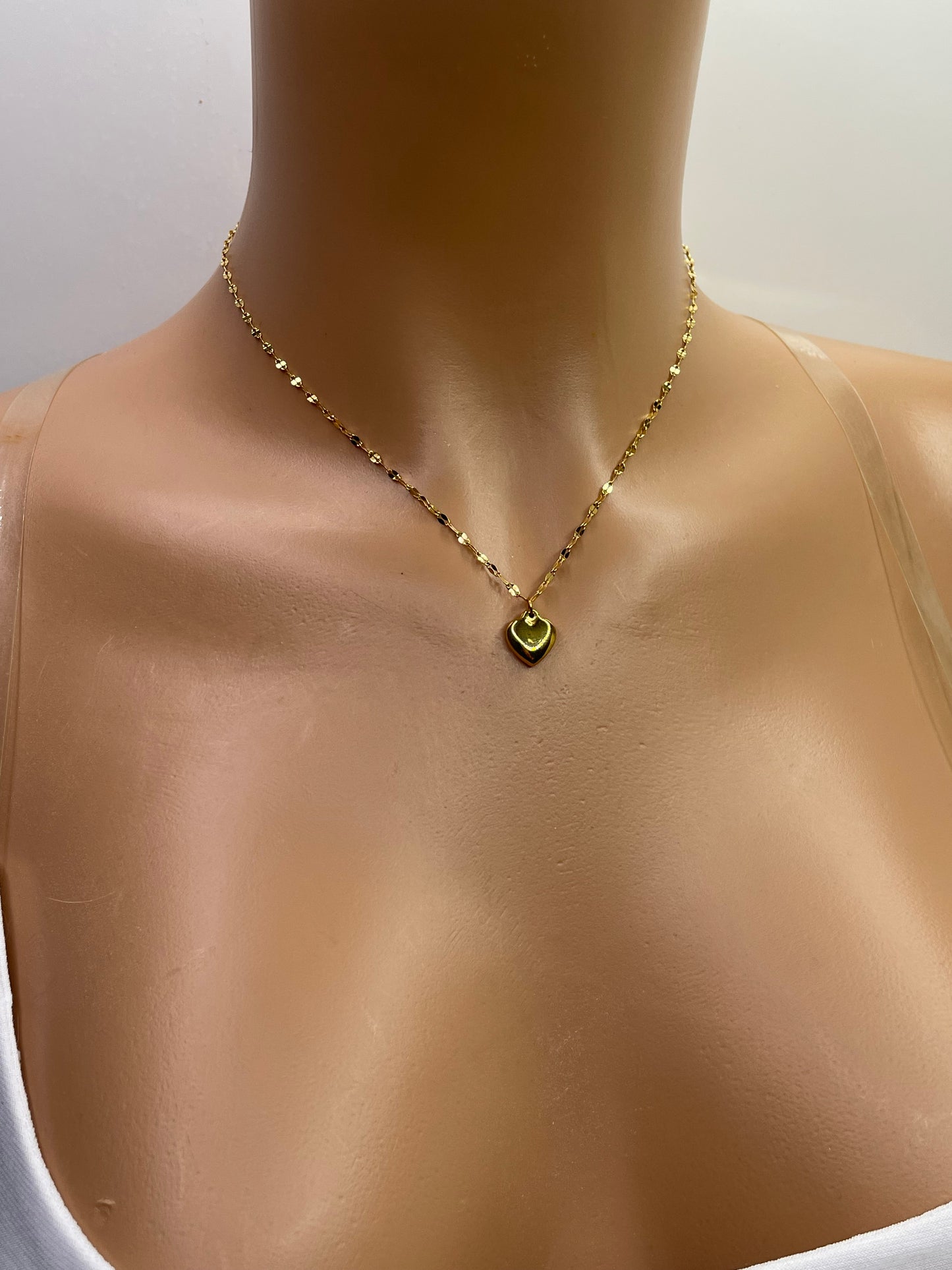 Gold Heart Necklace stainless steel tarnish free