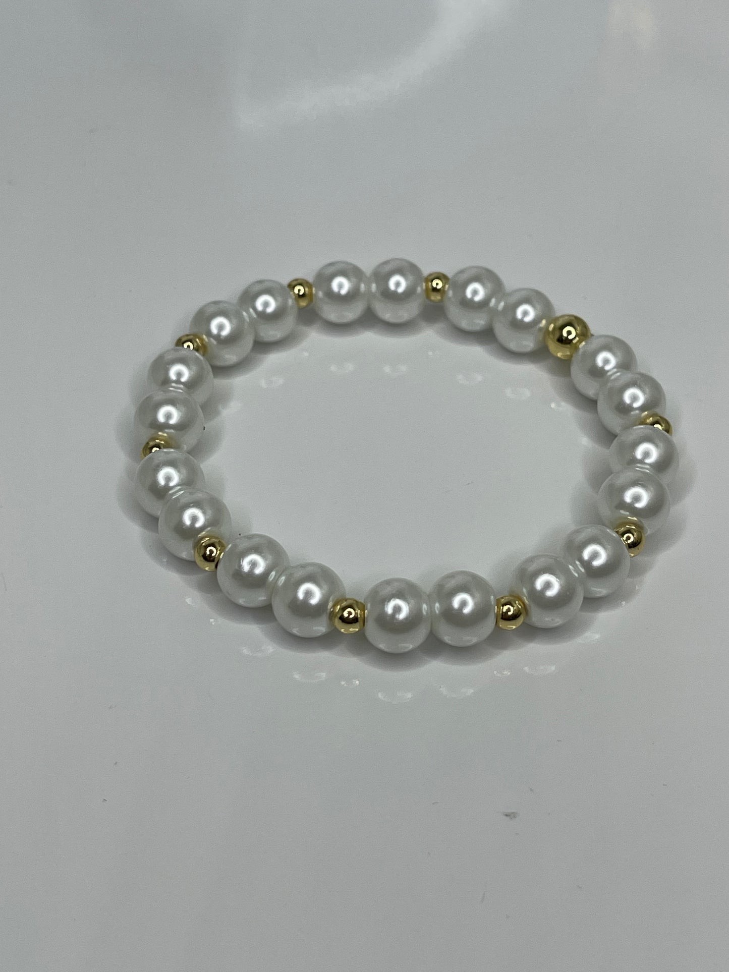 Lucy Pearl Bracelet with Gold bracelet