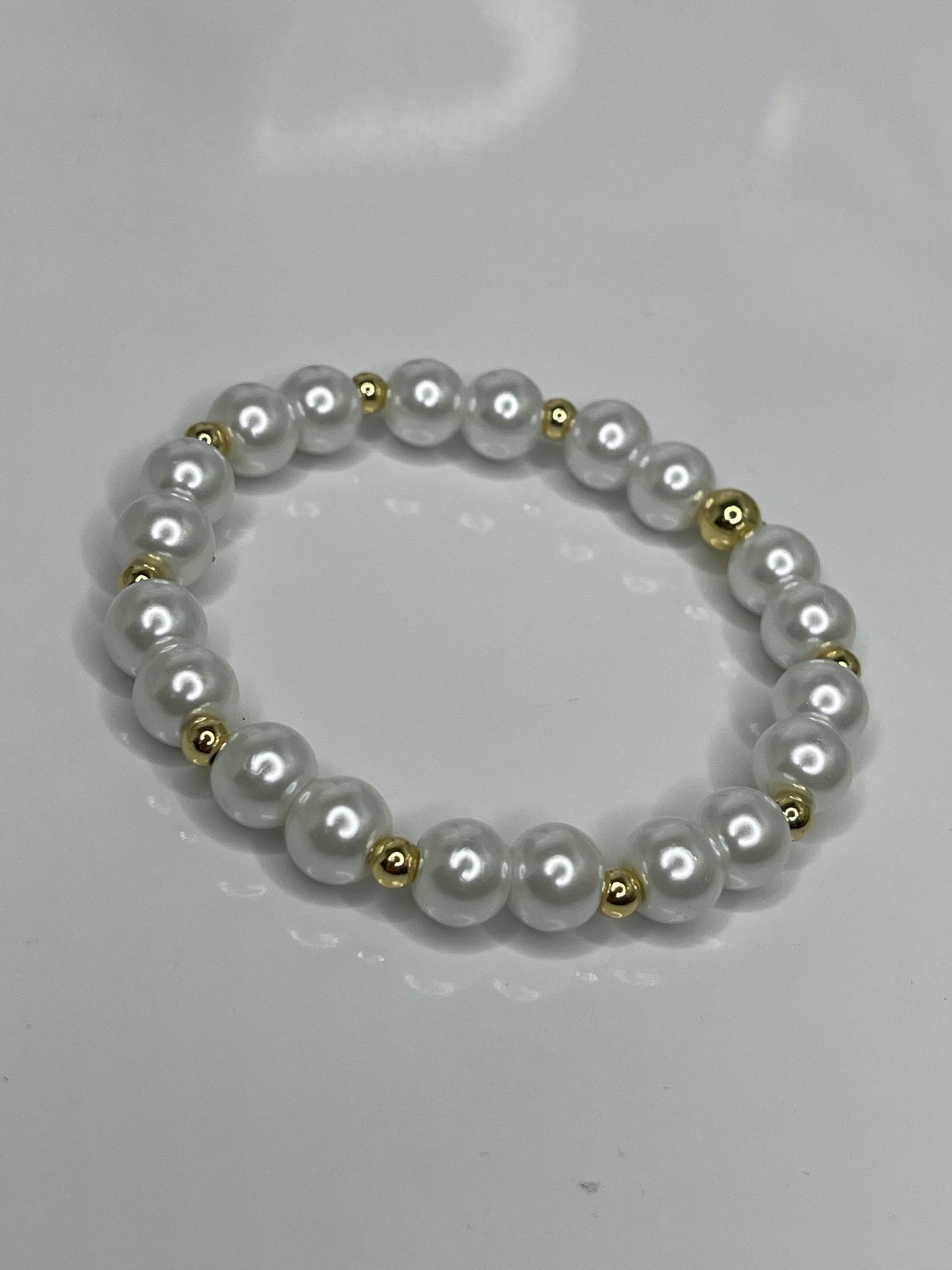 Lucy Pearl Bracelet with Gold bracelet