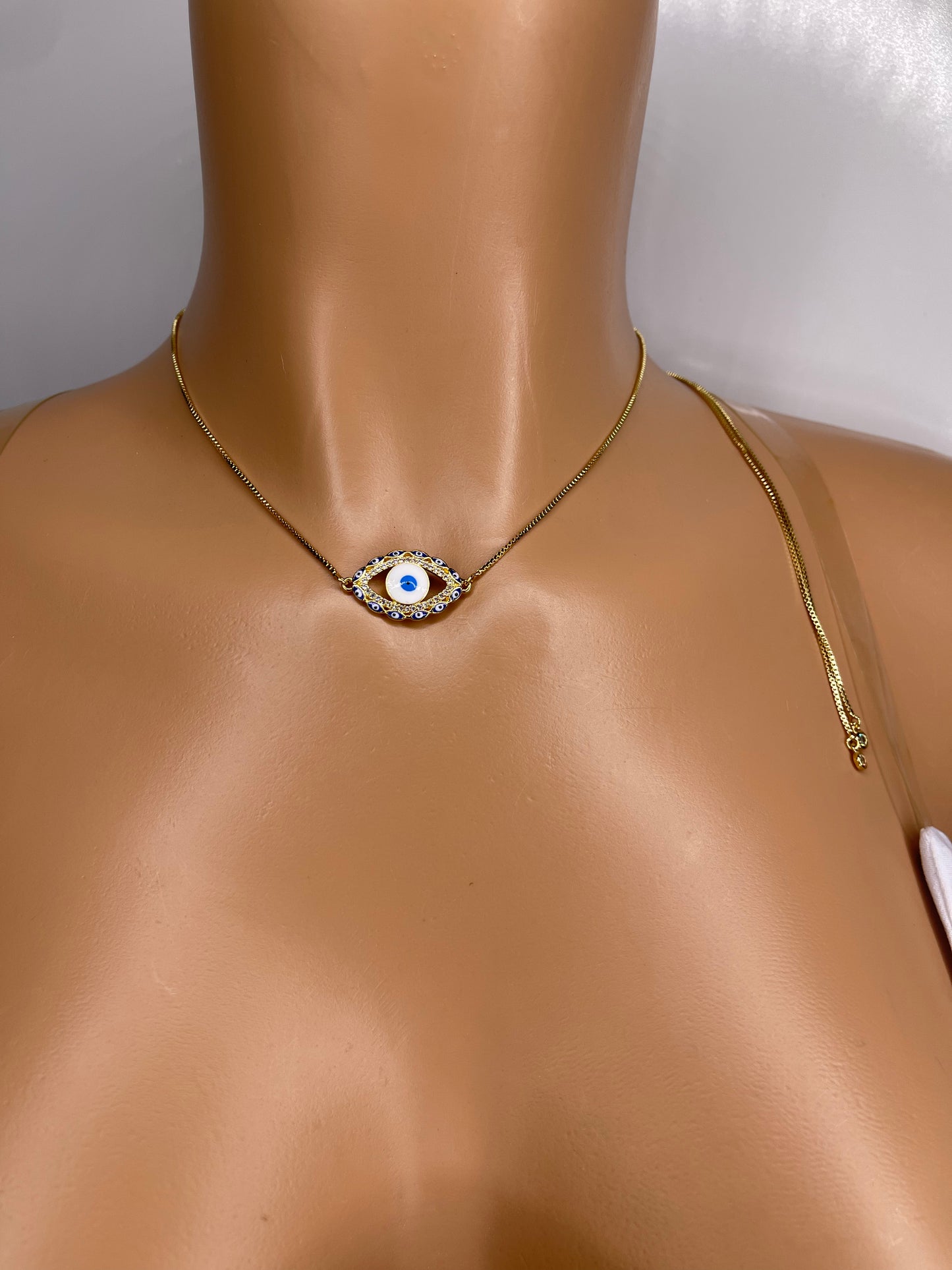 Evil Eye Necklace 18 karat Gold plated