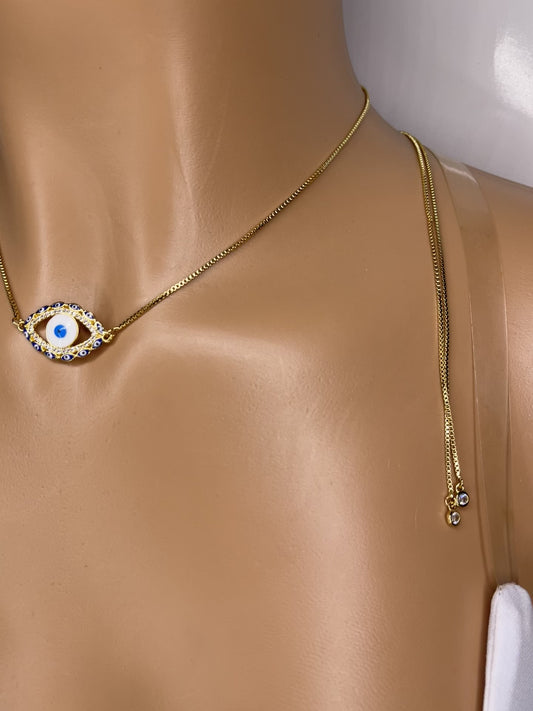 Evil Eye Necklace 18 karat Gold plated