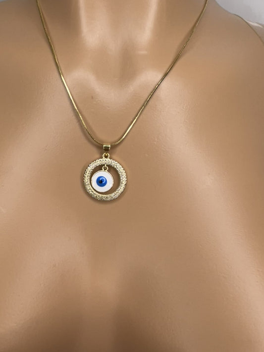 Evil Eye Necklace 18 karat Gold plated