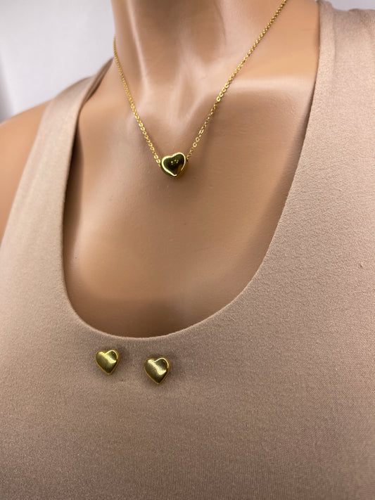 Heart Necklace with earrings set