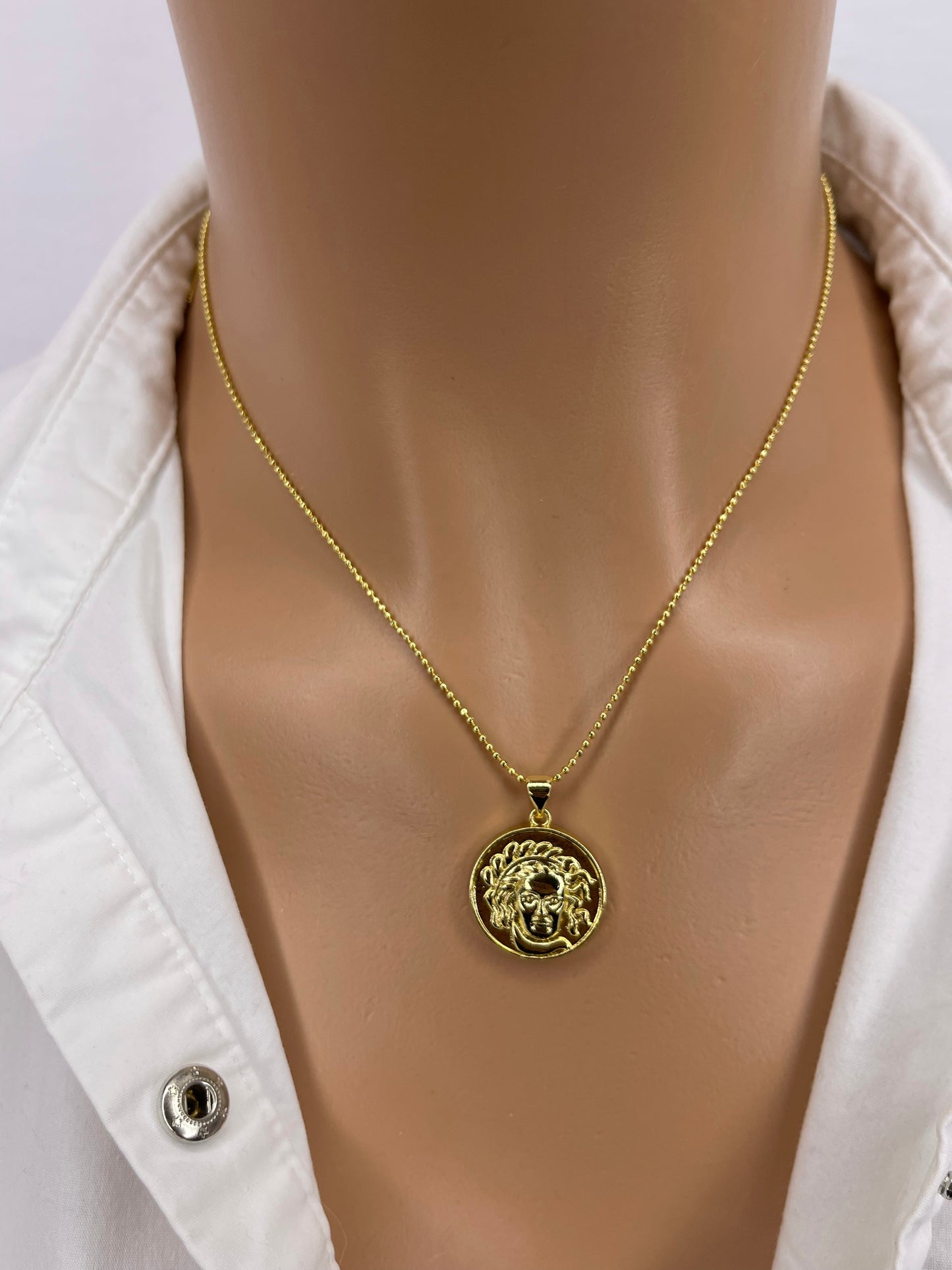 Gold Greek Coin Necklace (Assorted)