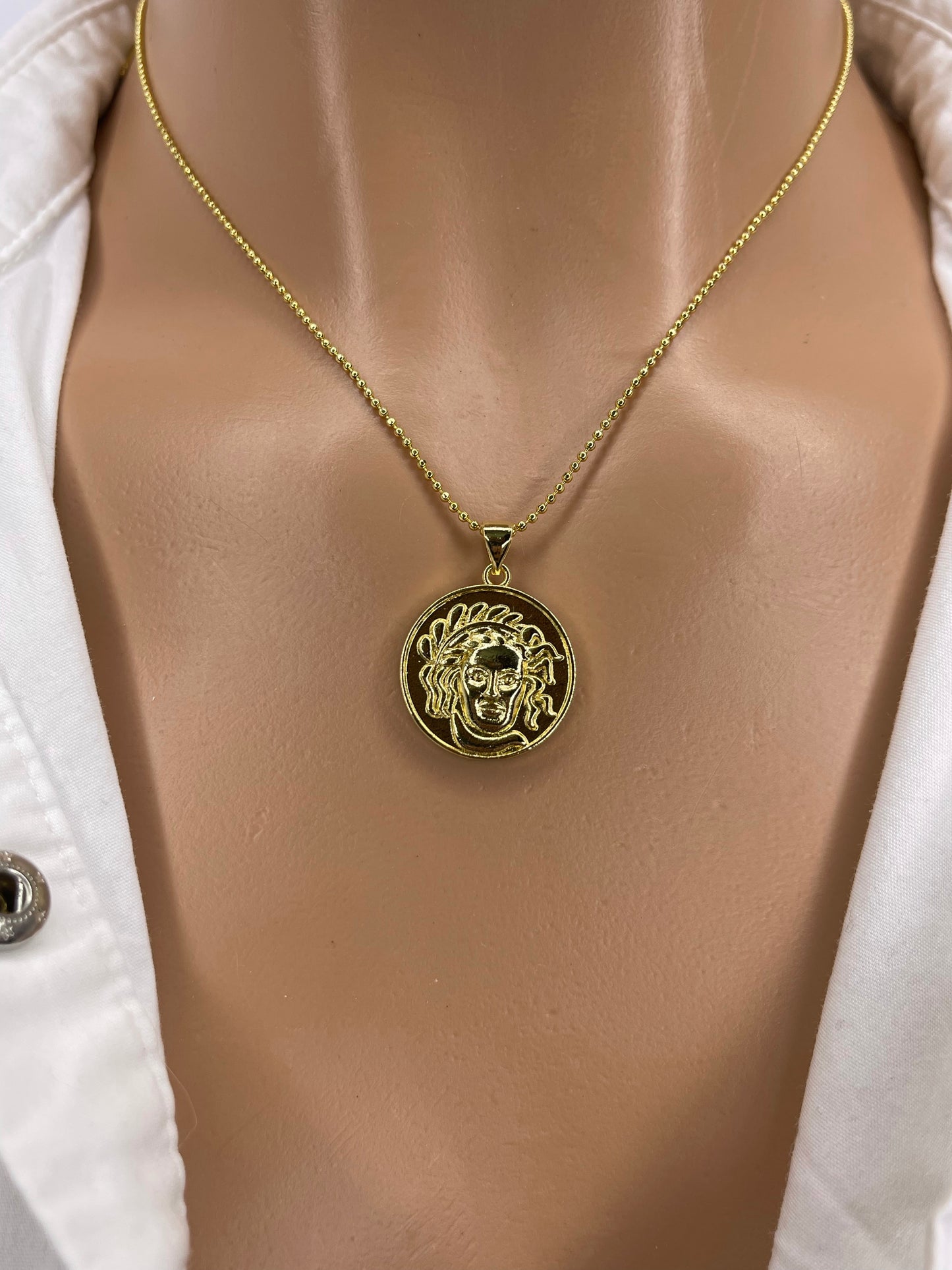 Gold Greek Coin Necklace (Assorted)