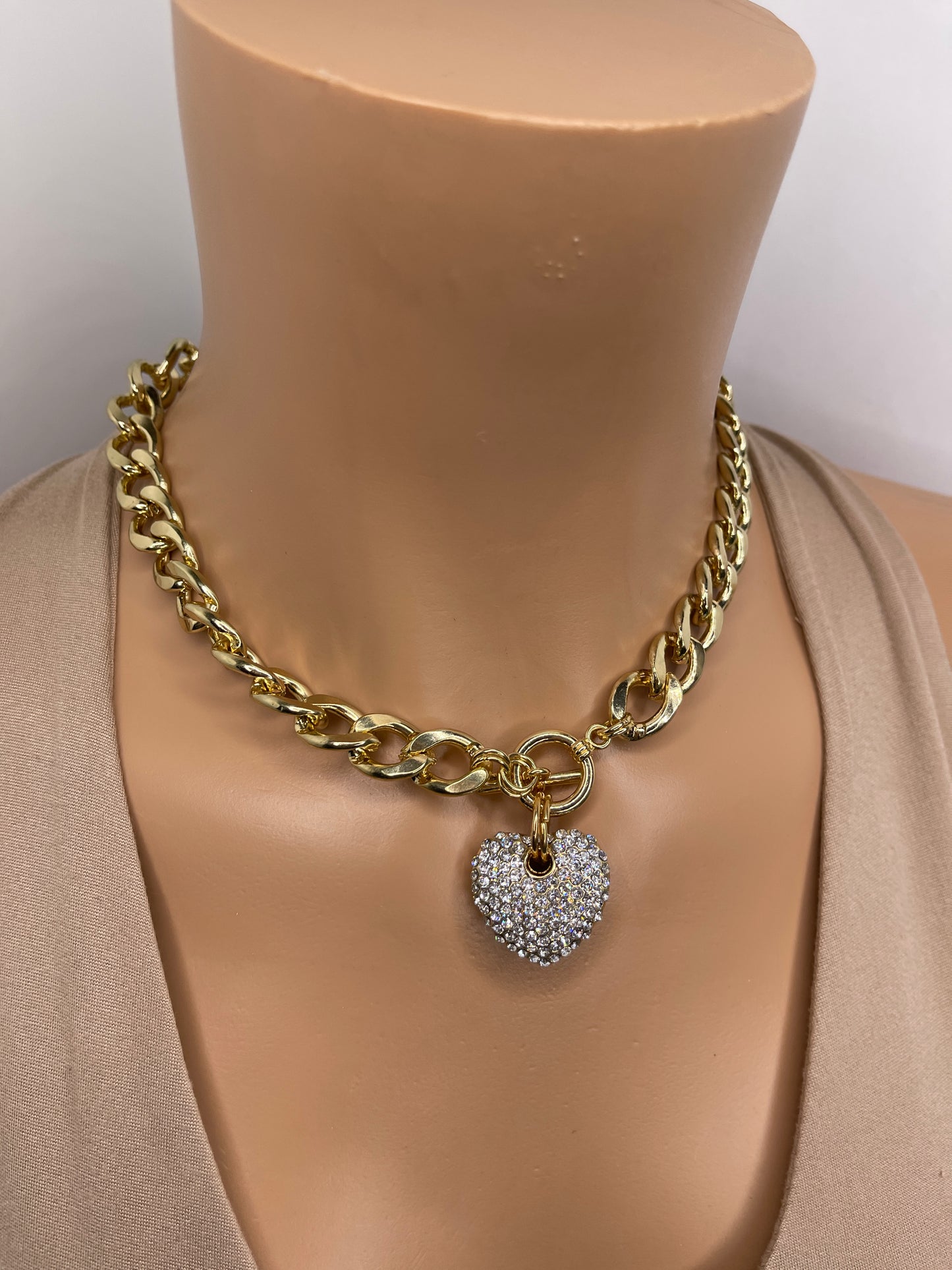 Heart Necklace with Zirconia stones