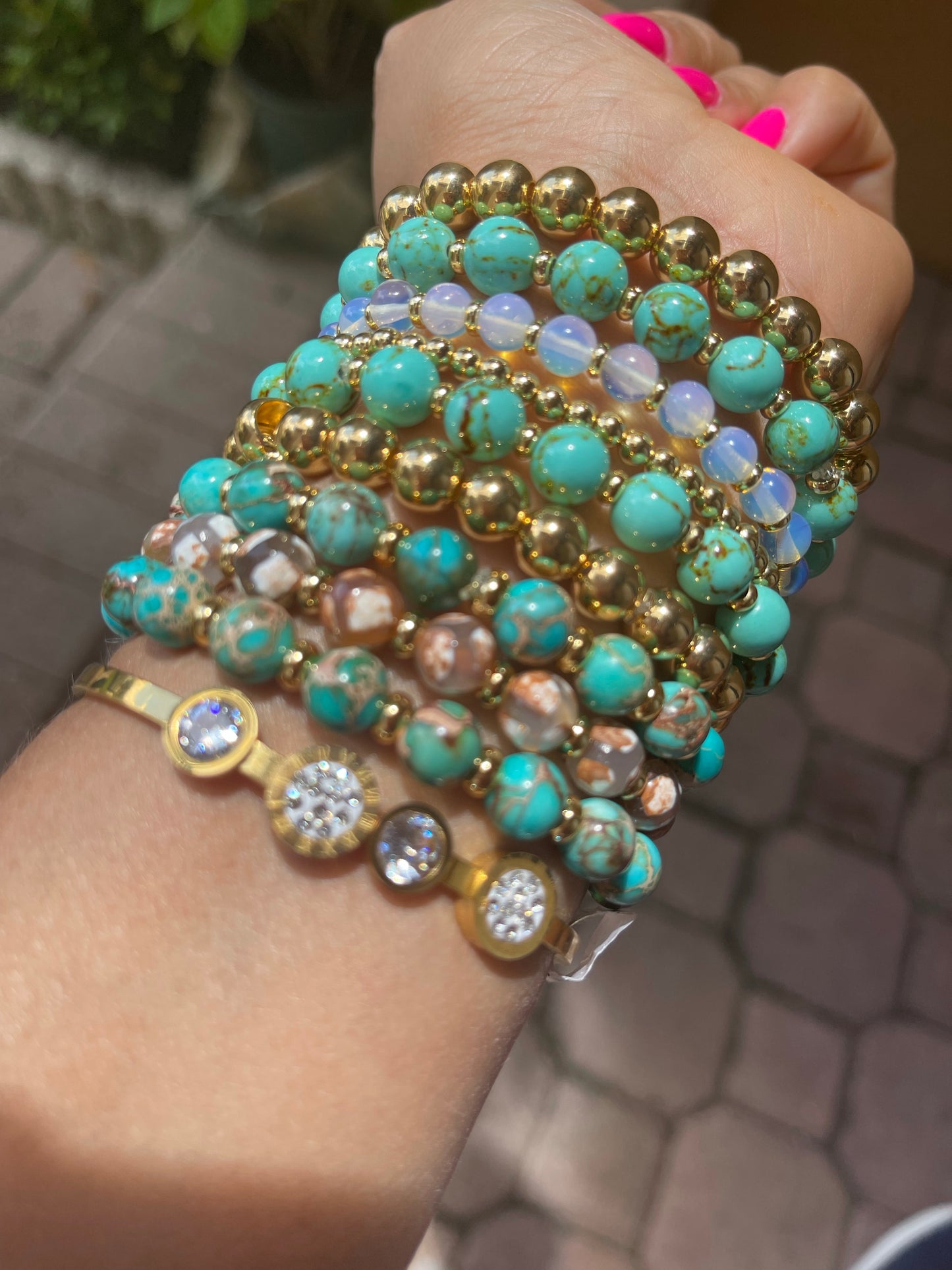 Sea  Green Beaded Bracelets