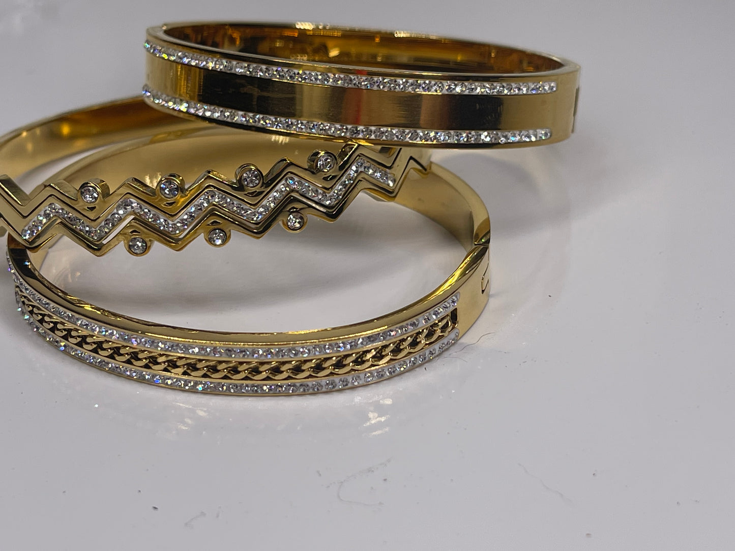 Gold Stackable Stainless Steel Bangle Bracelet