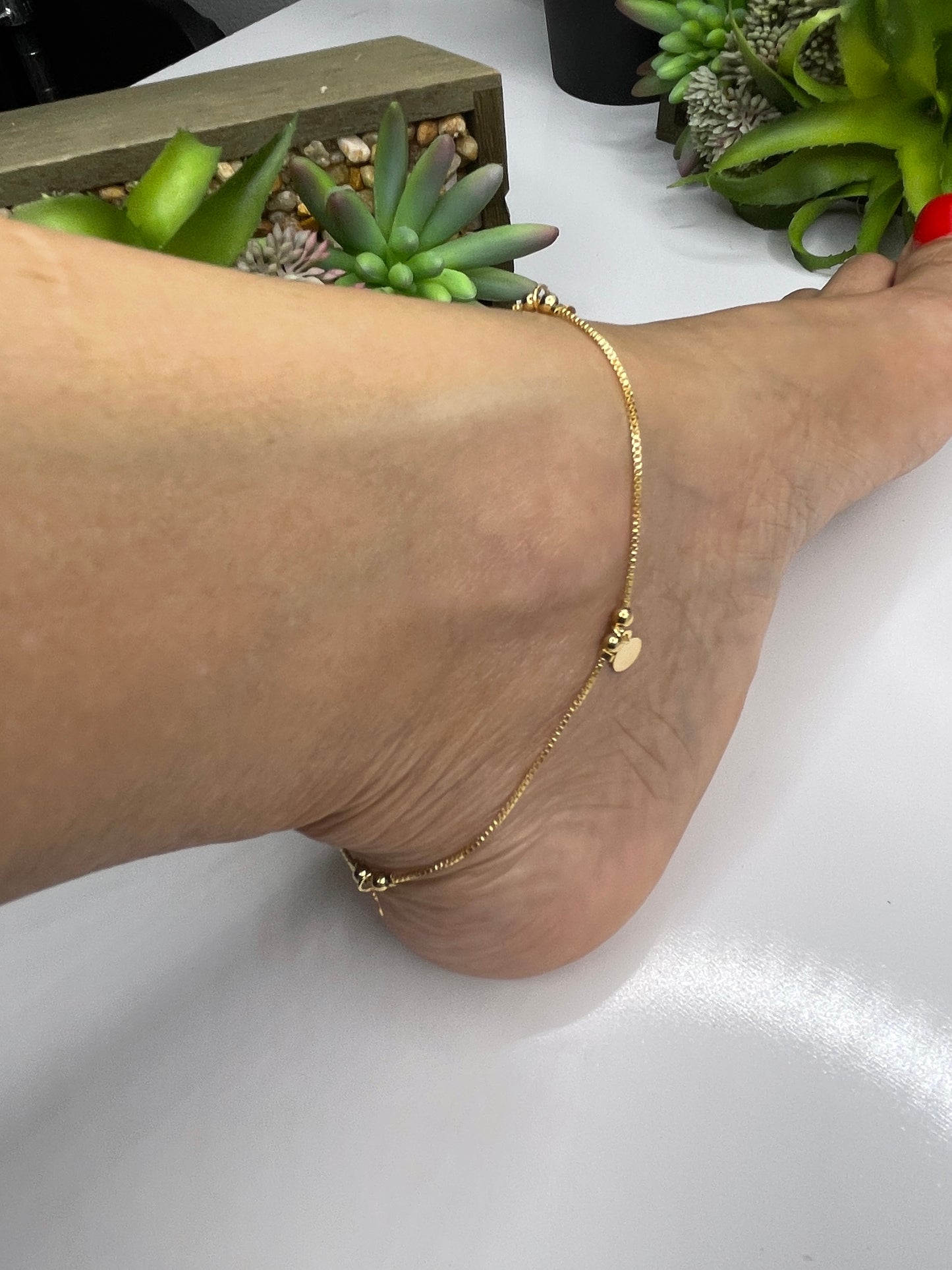 Gold Anklet Dainty Gold plated 18 karat