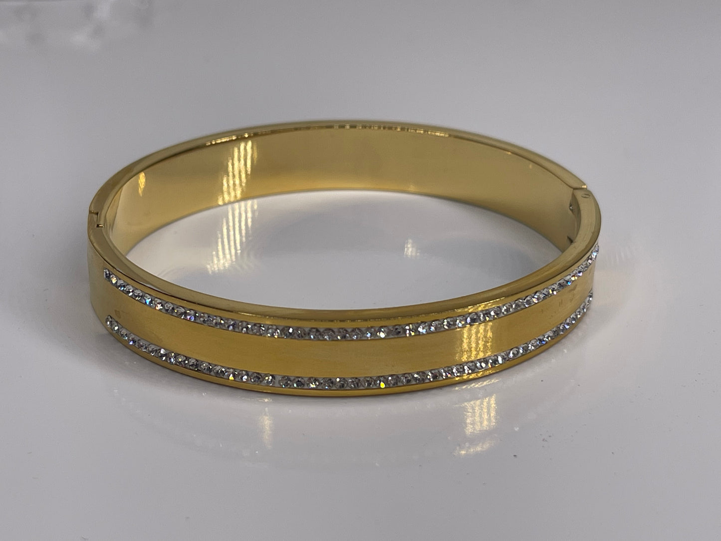 Gold Stackable Stainless Steel Bangle Bracelet