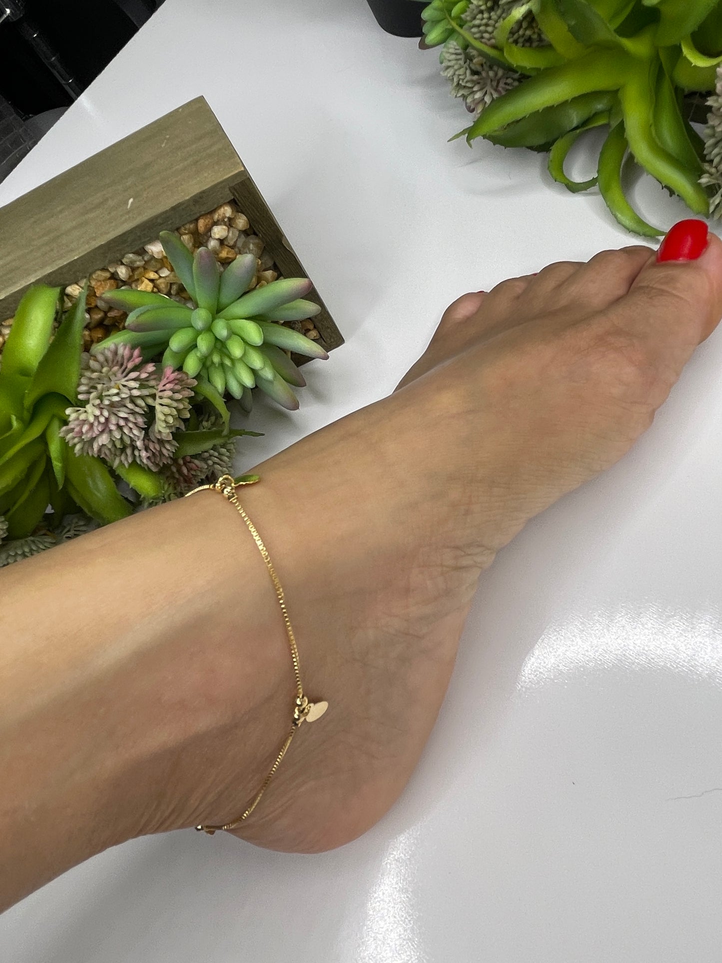 Gold Anklet Dainty Gold plated 18 karat