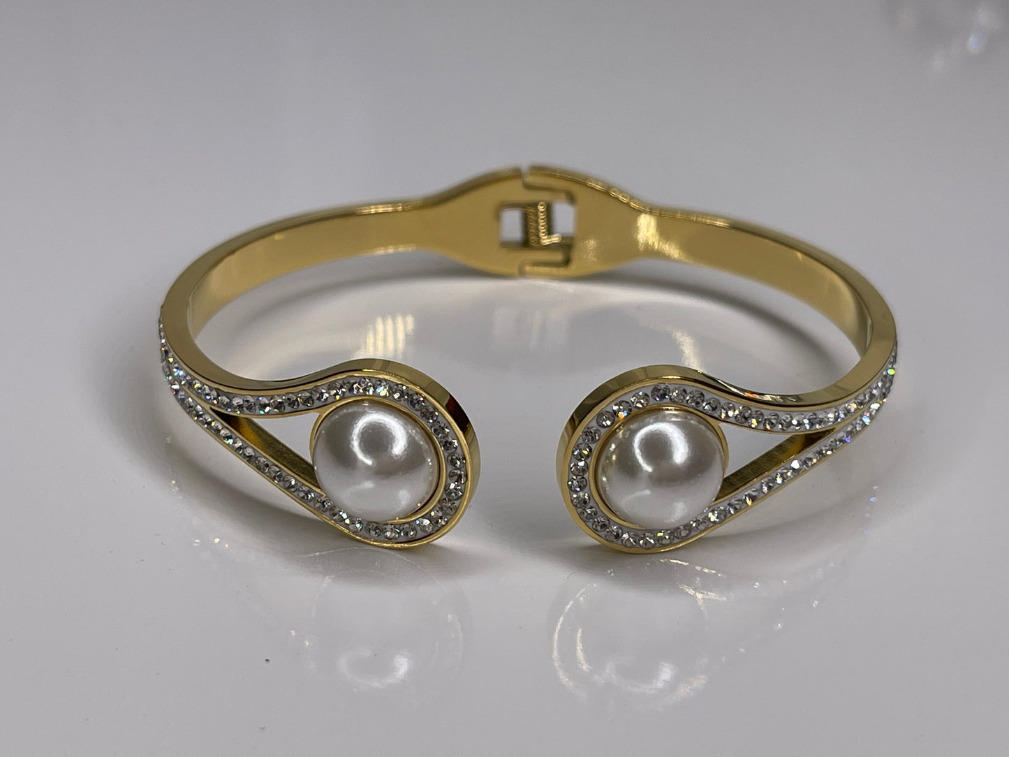 Pearl Bangle Bracelet tarnish free stainless steel