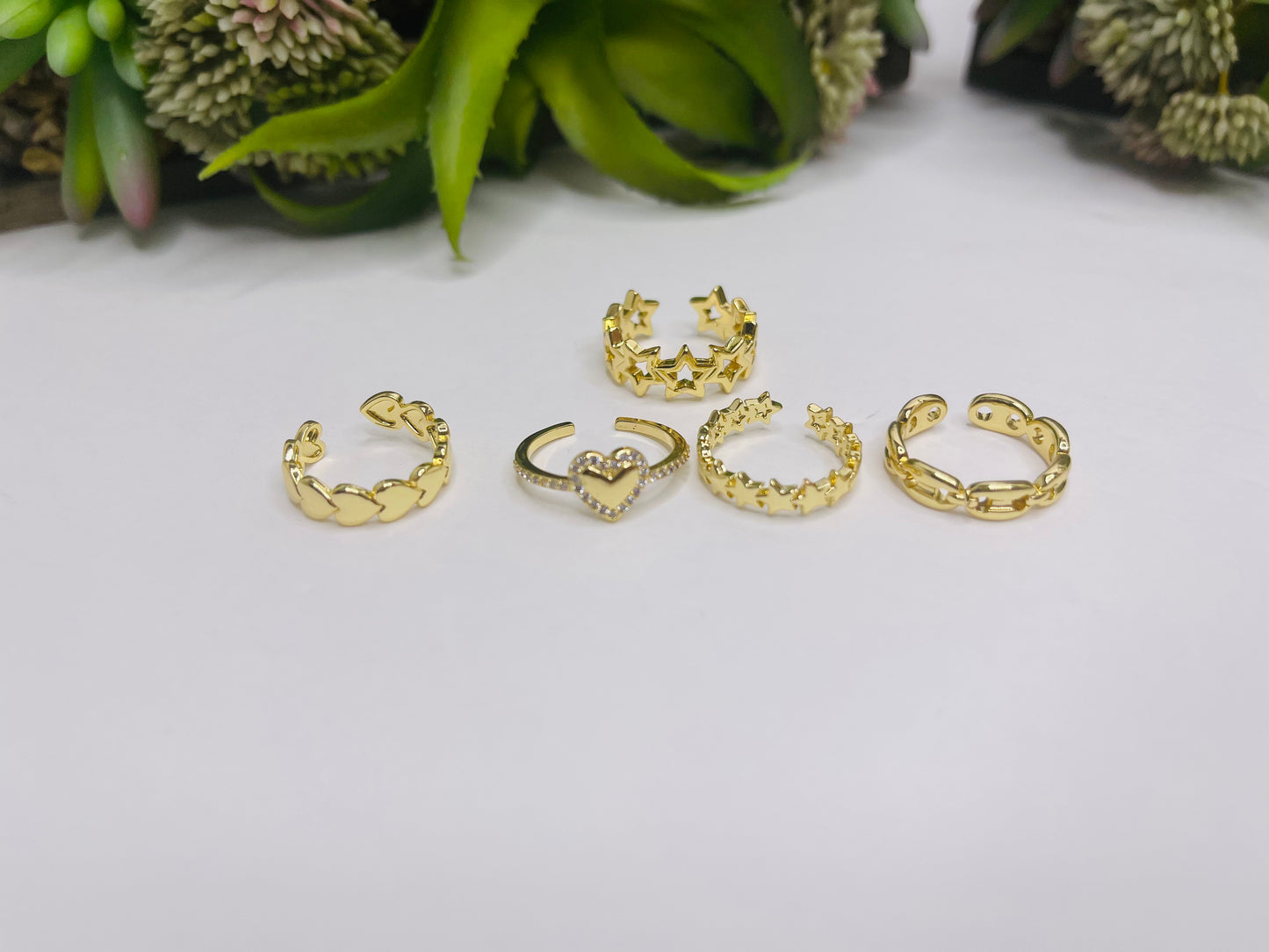 Stackable Adjustable Rings 18 karat plated durable in 18karat