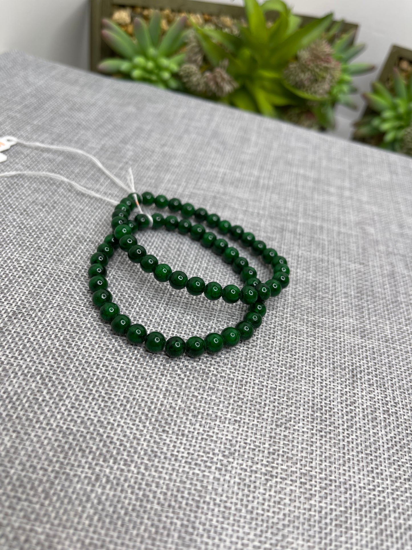 Men’s Beaded Bracelets in Green Agate