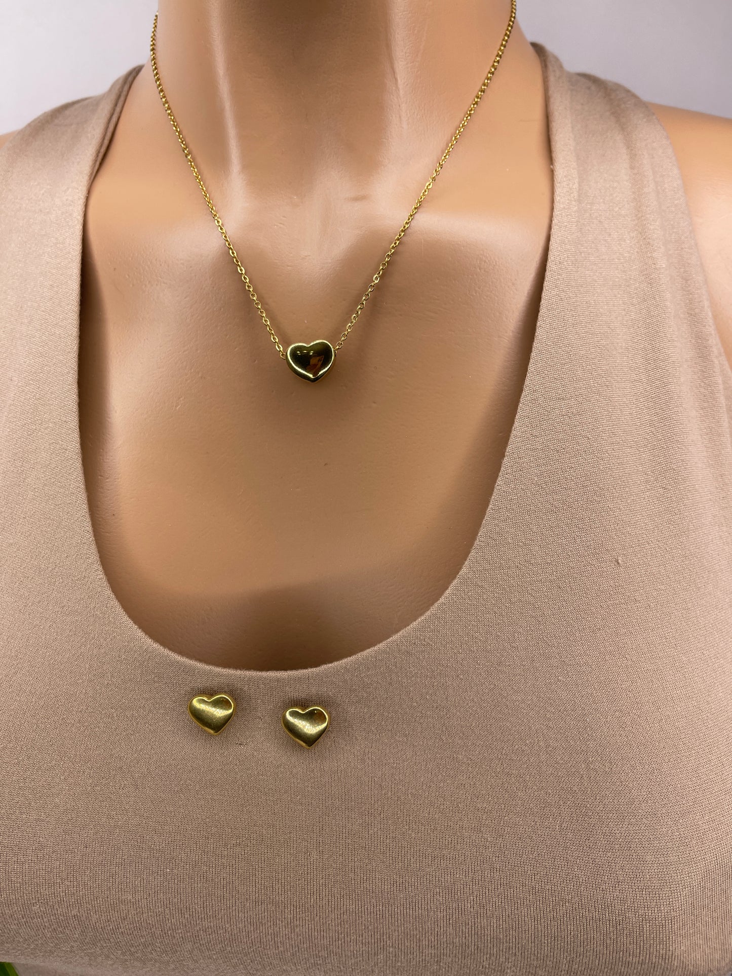 Heart Necklace with earrings set