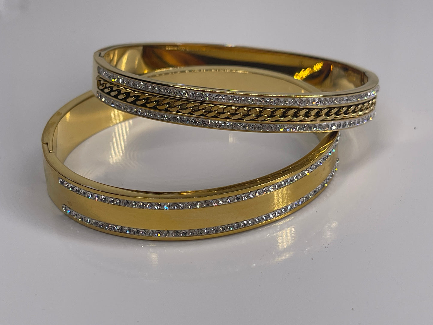 Gold Stackable Stainless Steel Bangle Bracelet