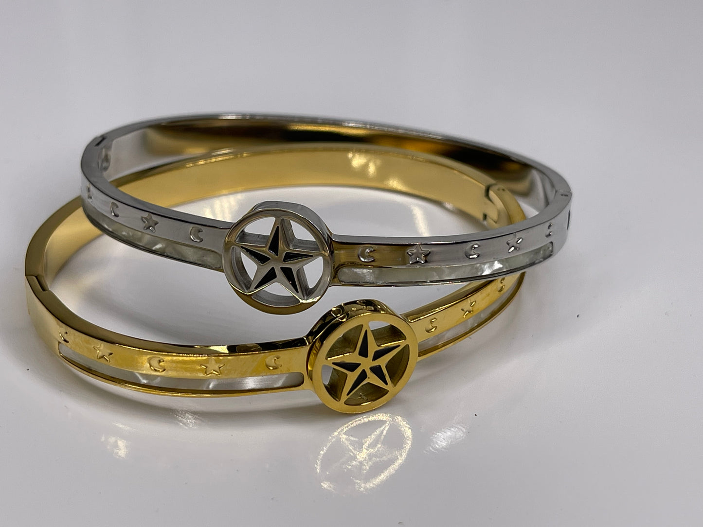 Star Gold Bangle / Silver Bangle Stainless Steel Arm Candy