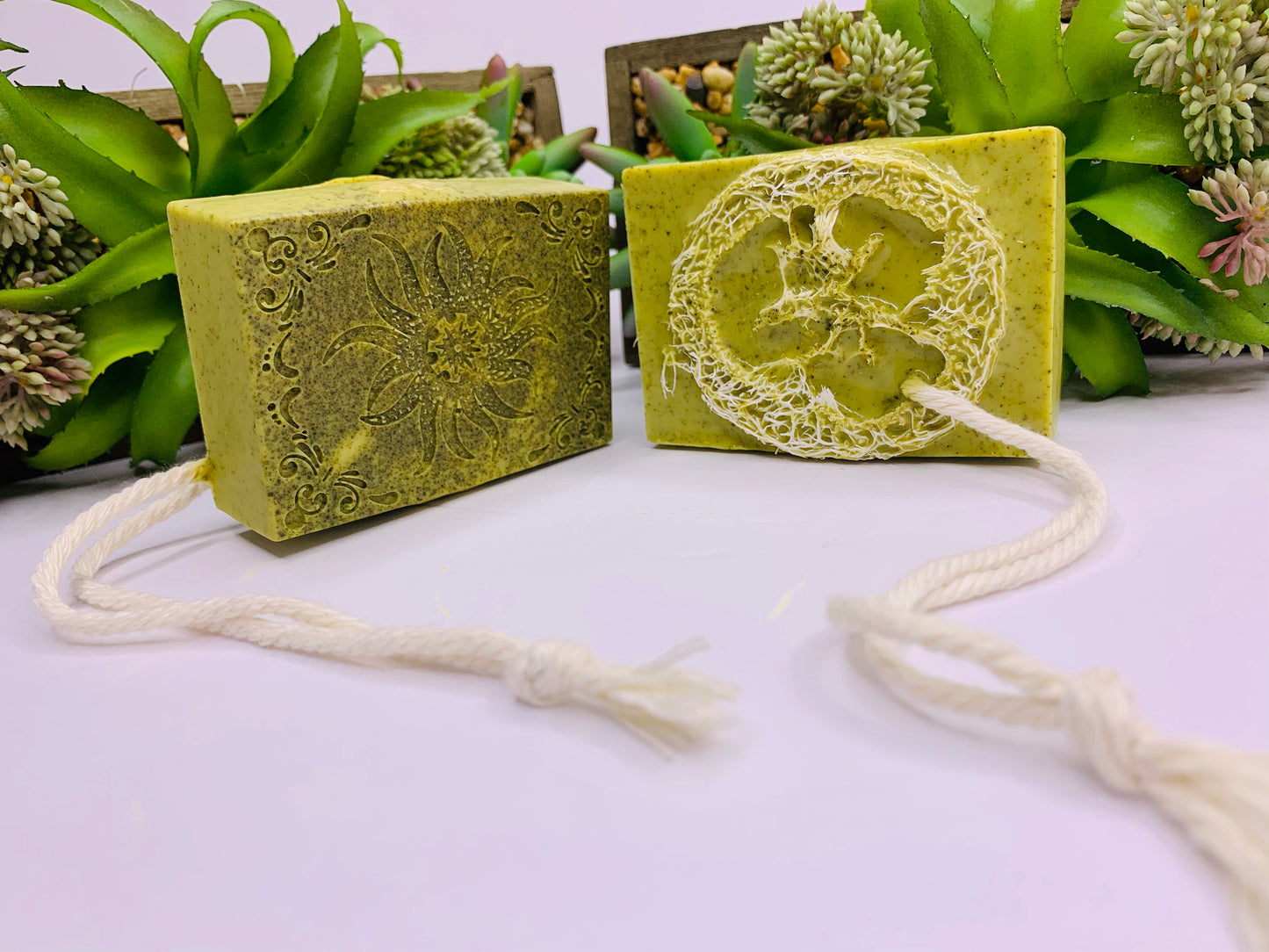 MORINGA Soap| Exfoliating Loofah on Rope