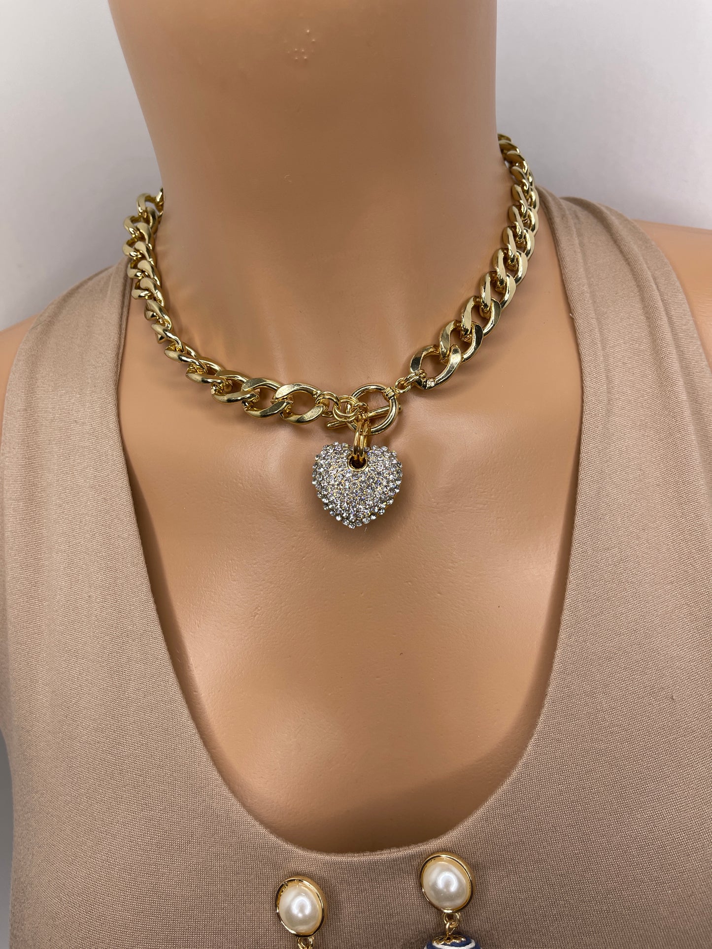 Heart Necklace with Zirconia stones